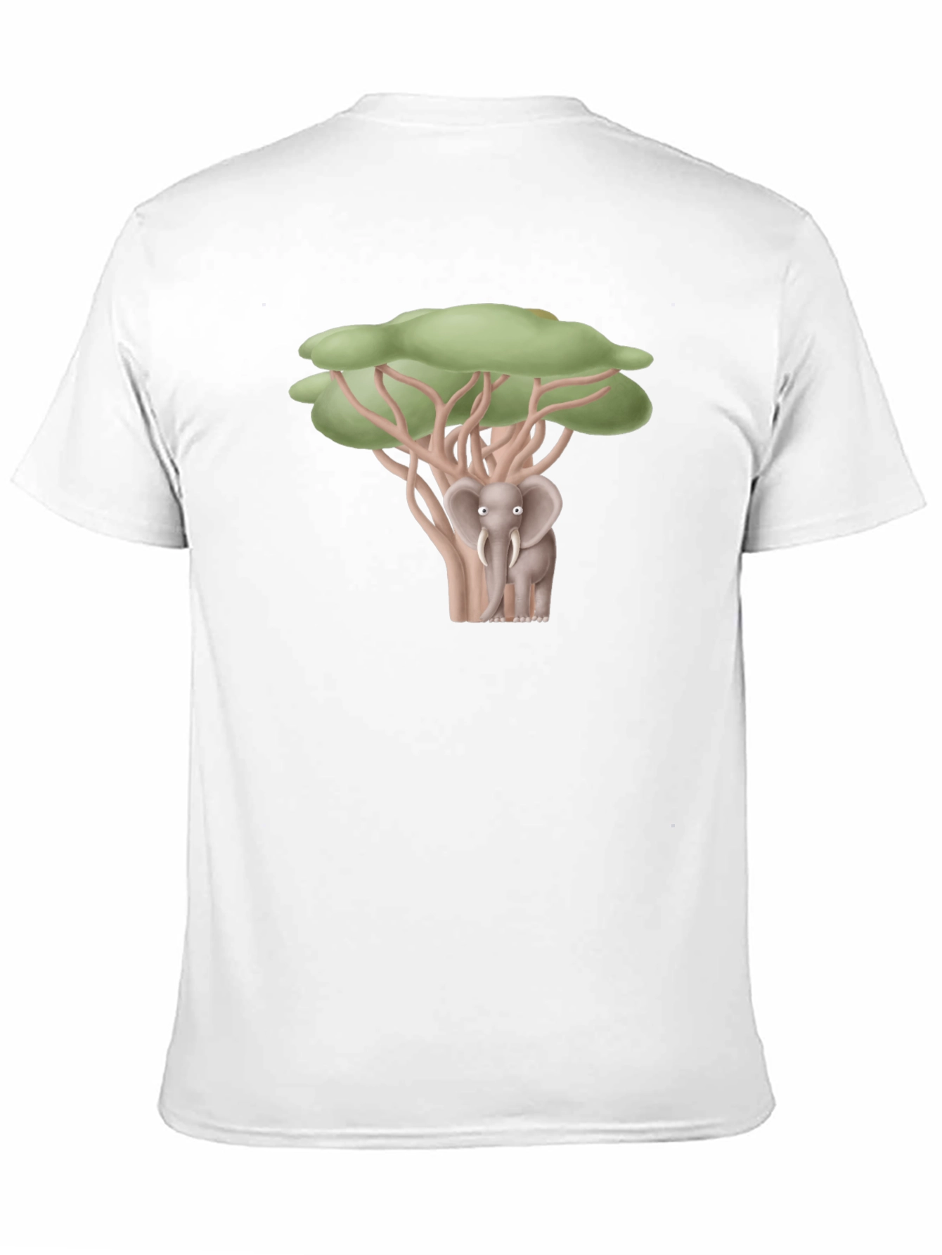 Black Elephant Under Tree Graphic T-Shirt view 11
