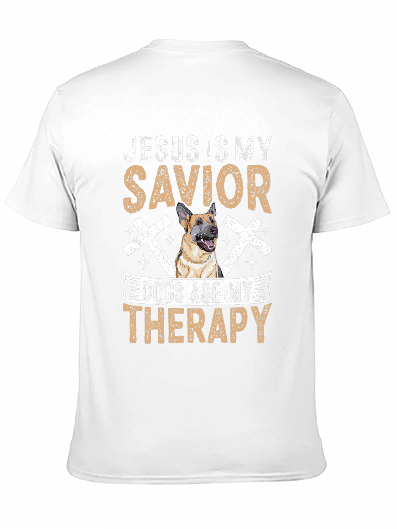 Jesus is My Savior, Dogs Are My Therapy T-Shirt - 11