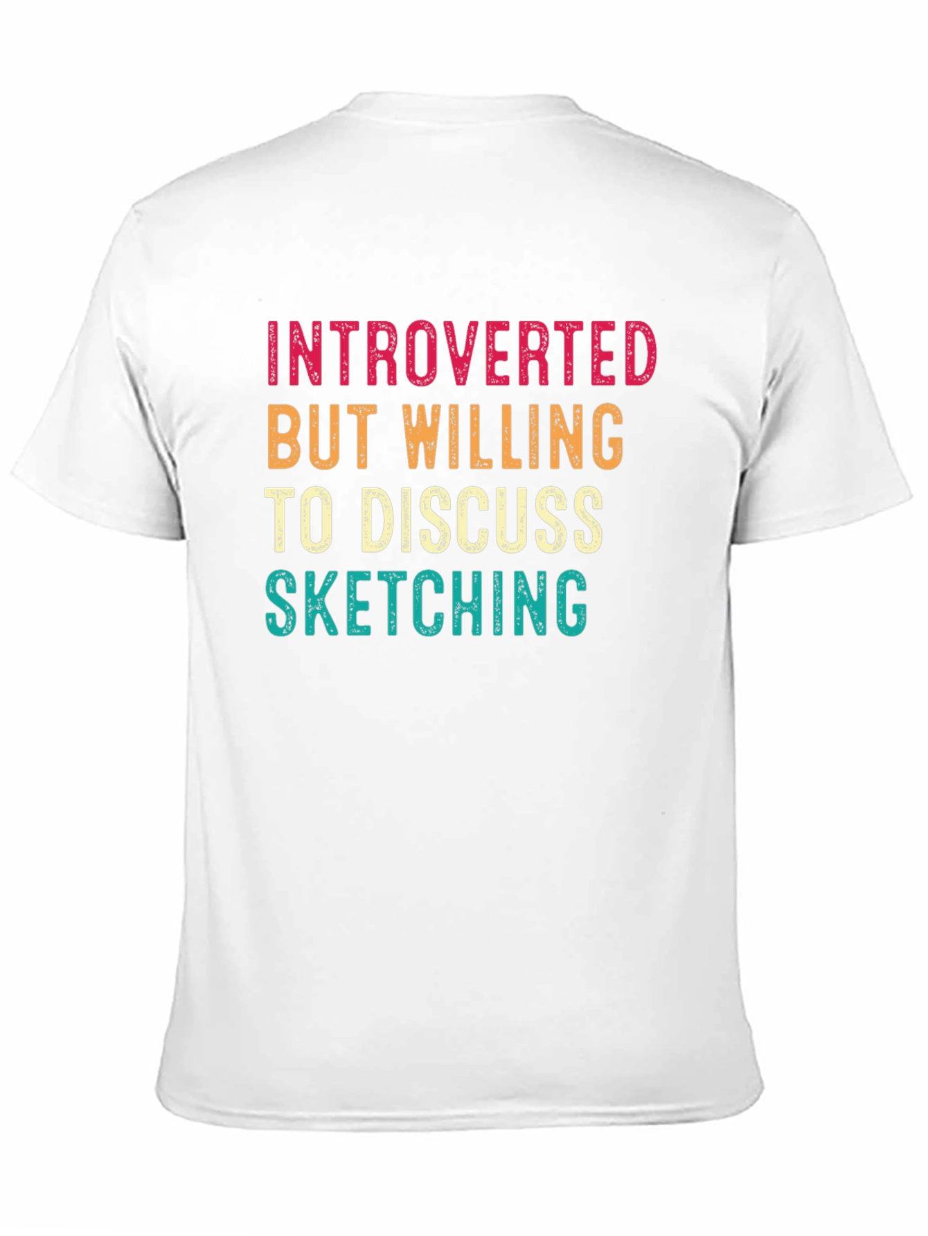 Black Introverted Sketching Graphic Tee - Black Cotton Blend view 11