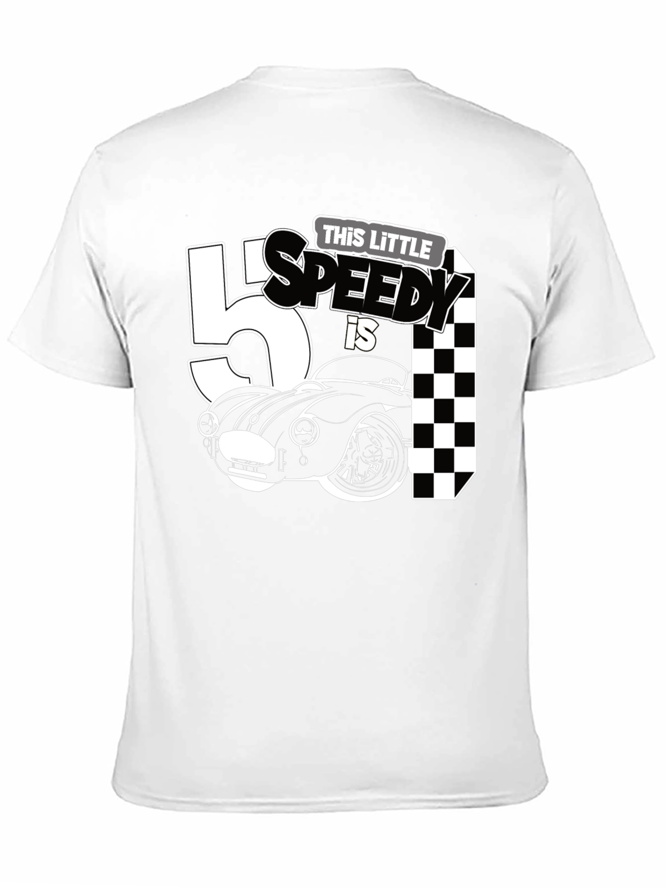 Black This Little Speedy is 5 Birthday T-Shirt view 11