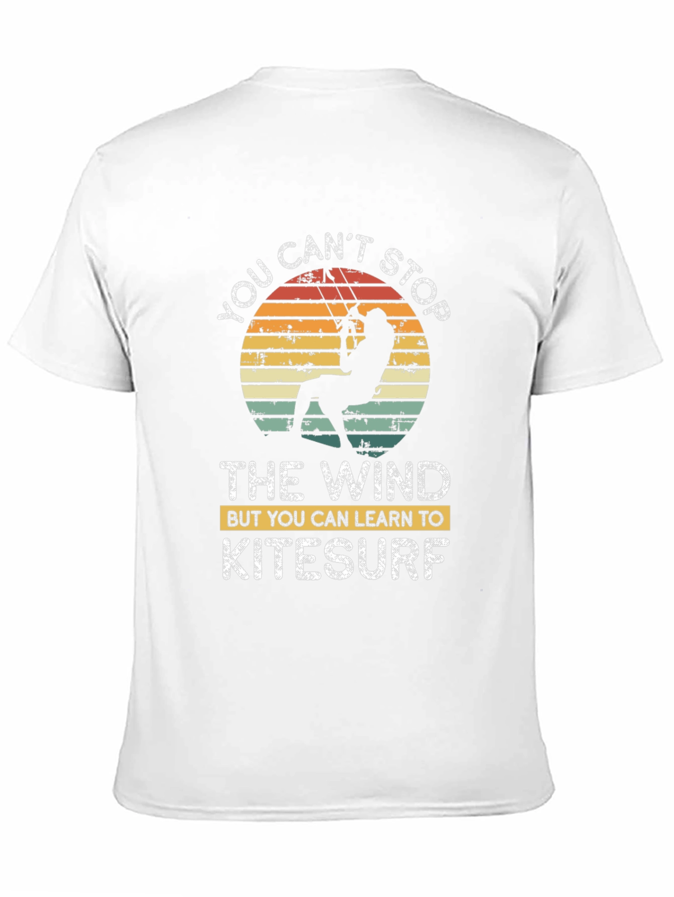 Black Kitesurf T-Shirt - You Can't Stop The Wind - Unisex view 11