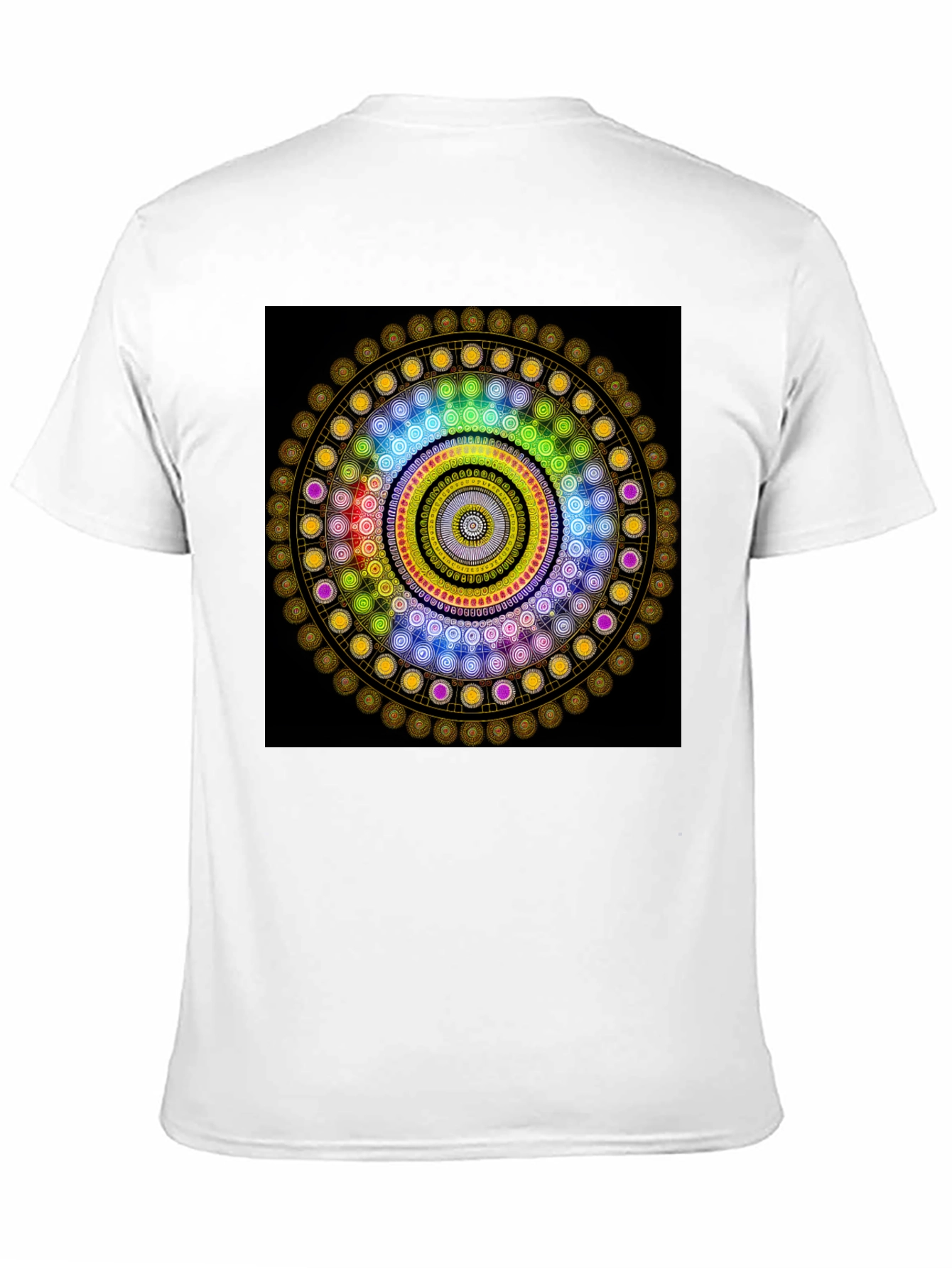 Black Geometric Mandala Graphic Black T-Shirt view 11