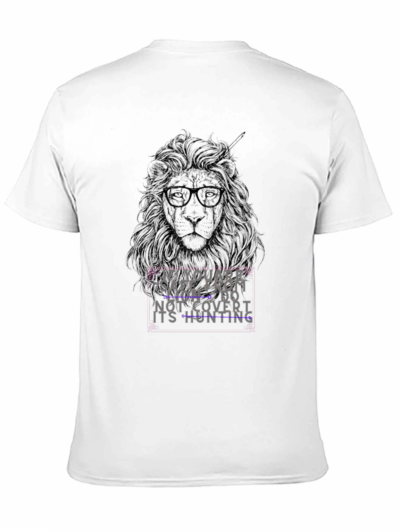 Black Lion Graphic Tee - "Safe From Lion, Do Not Covert" view 11
