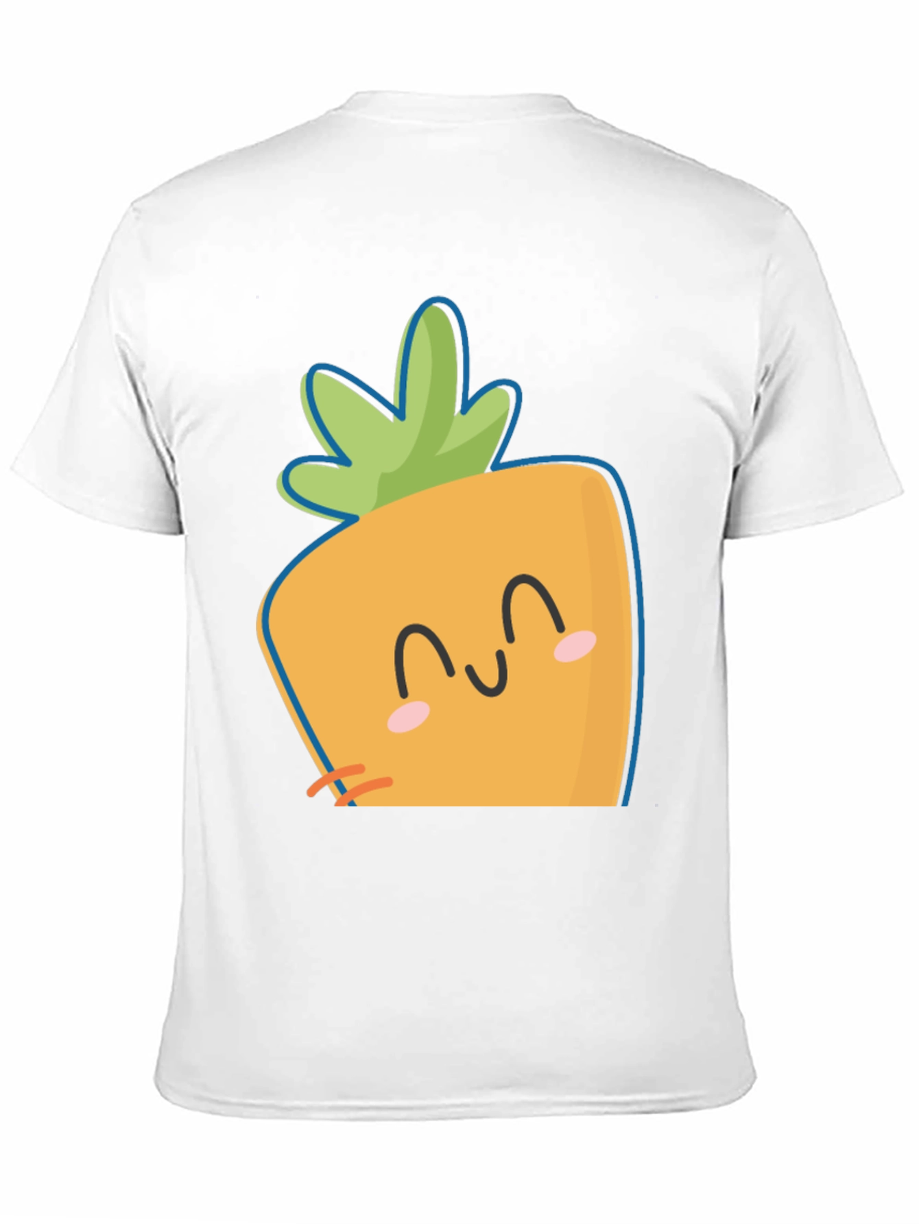 Black Cute Carrot Face Graphic Tee - Black Cotton Casual Shirt view 11