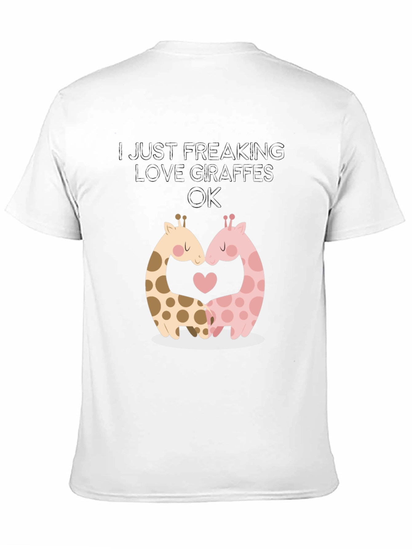 Black I Love Giraffes Graphic T-Shirt view 11