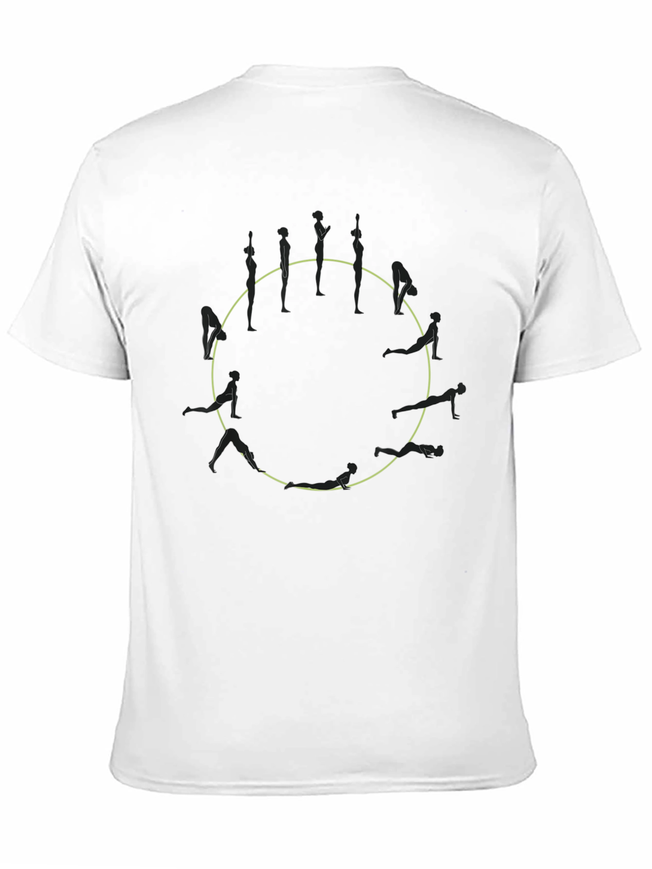 Black Yoga Poses Circle Graphic Black Tee view 11
