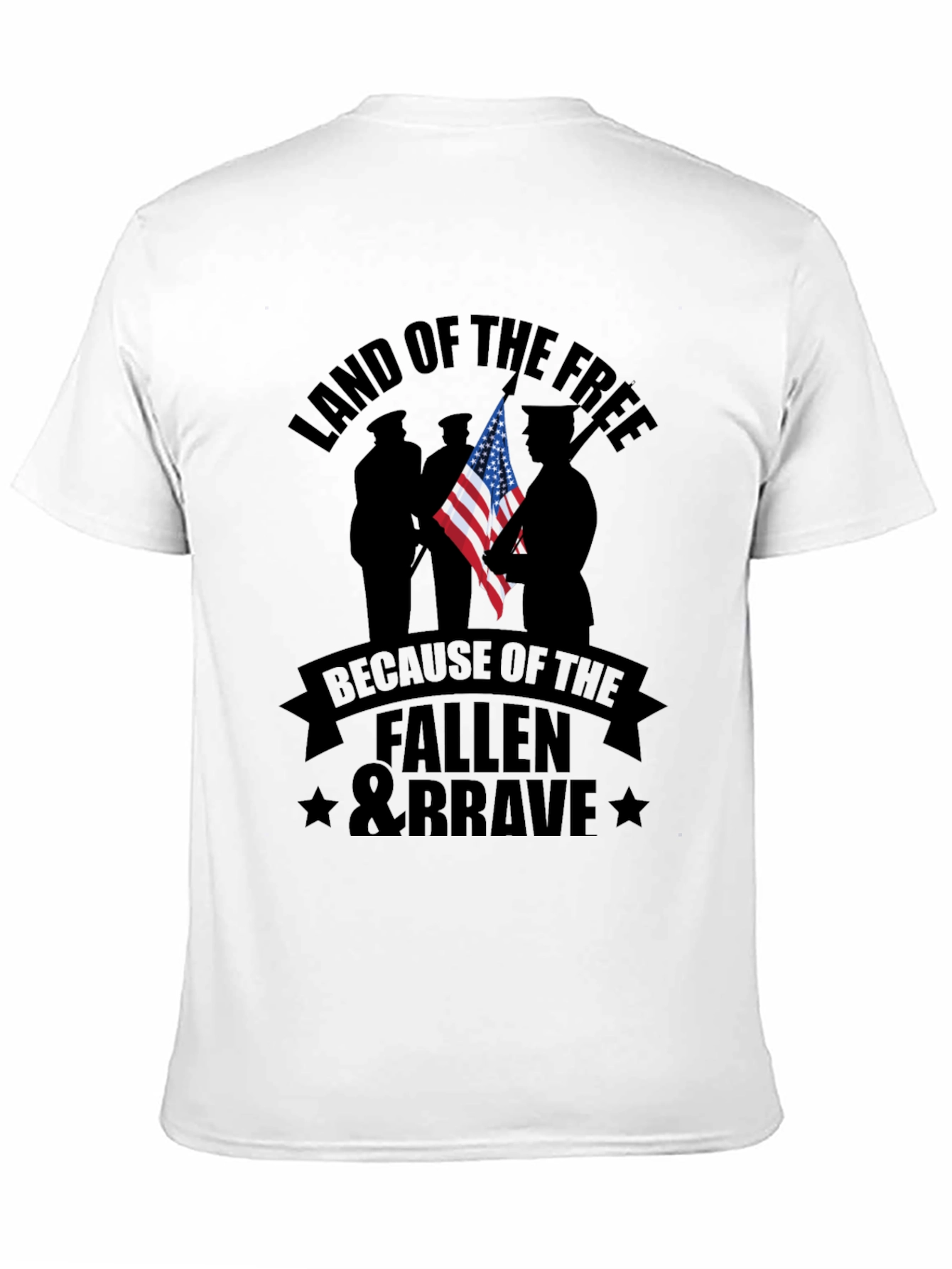 Black Land of the Free Fallen & Brave Graphic Tee view 11