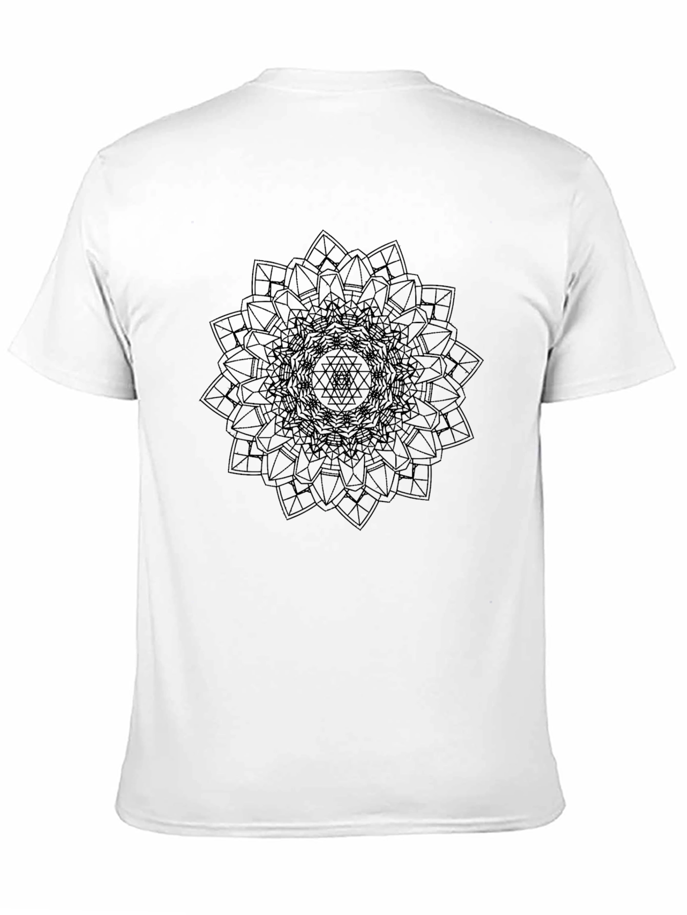 Black Geometric Mandala Graphic Black T-Shirt view 11