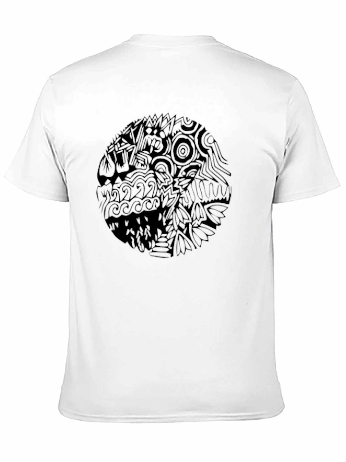 Abstract Graphic Print Men's Black T-Shirt - 11
