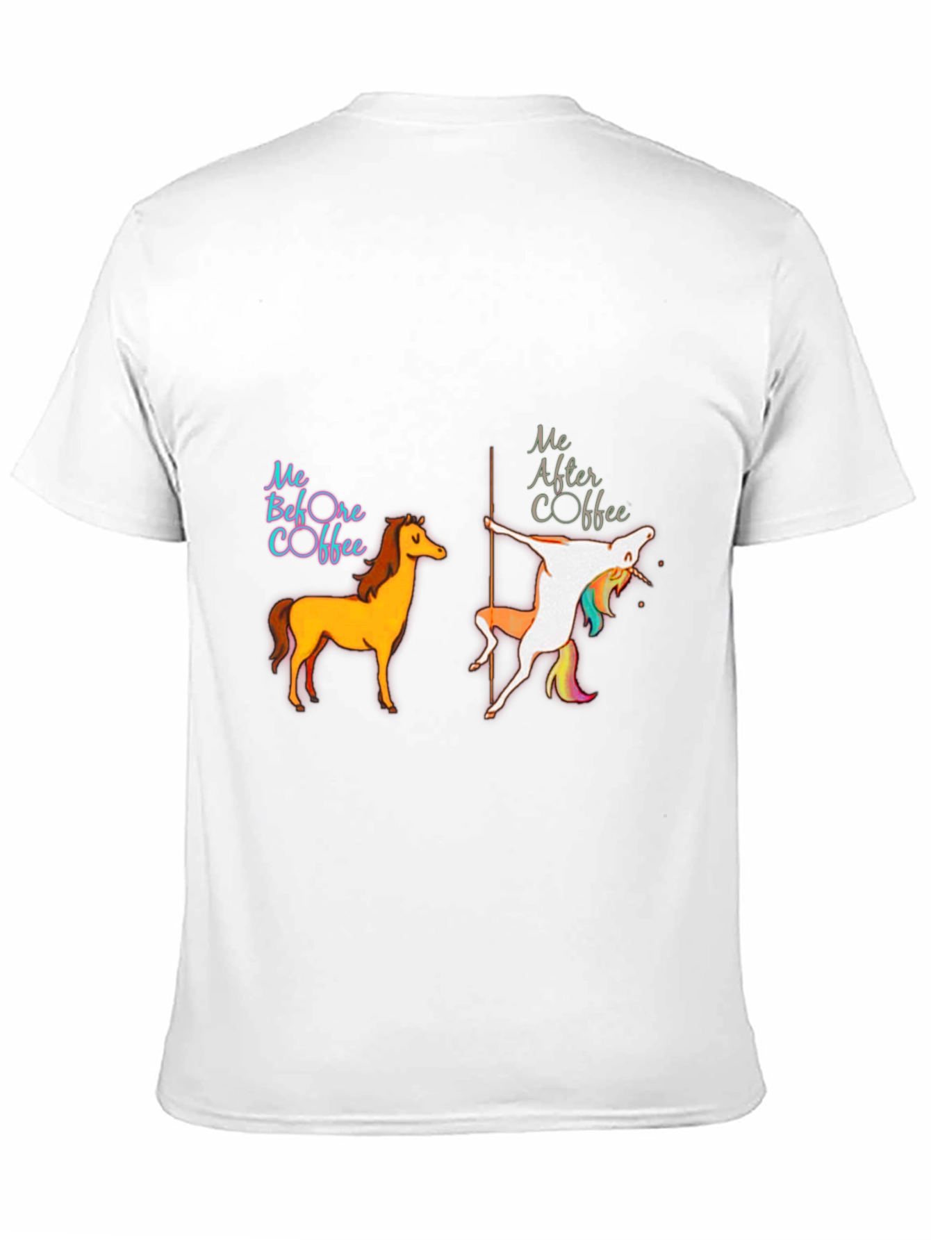 Black Funny "Before & After Coffee" Graphic T-Shirt view 11