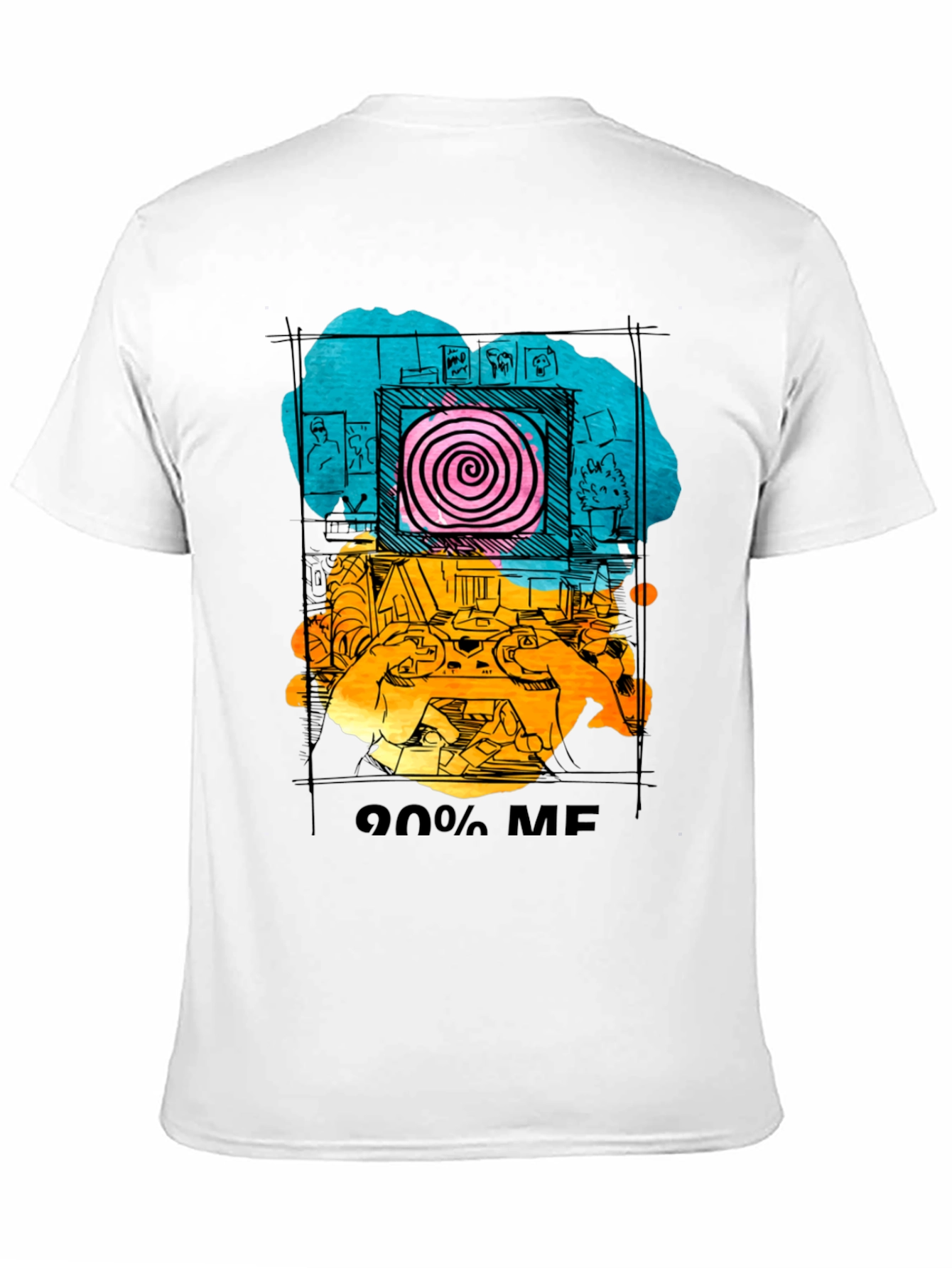 Black 90% Me Graphic T-Shirt - Quirky Artistic Tee view 11