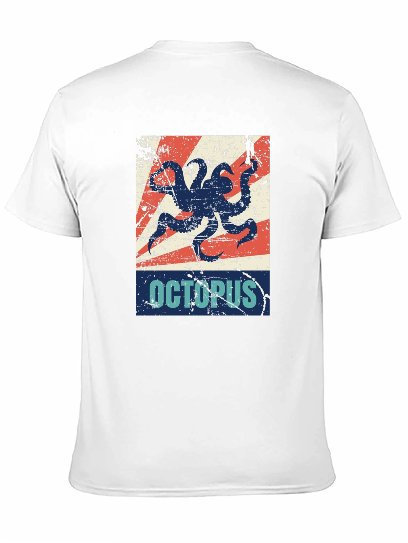 Black Distressed Octopus Graphic T-Shirt - Men's Black Tee view 11