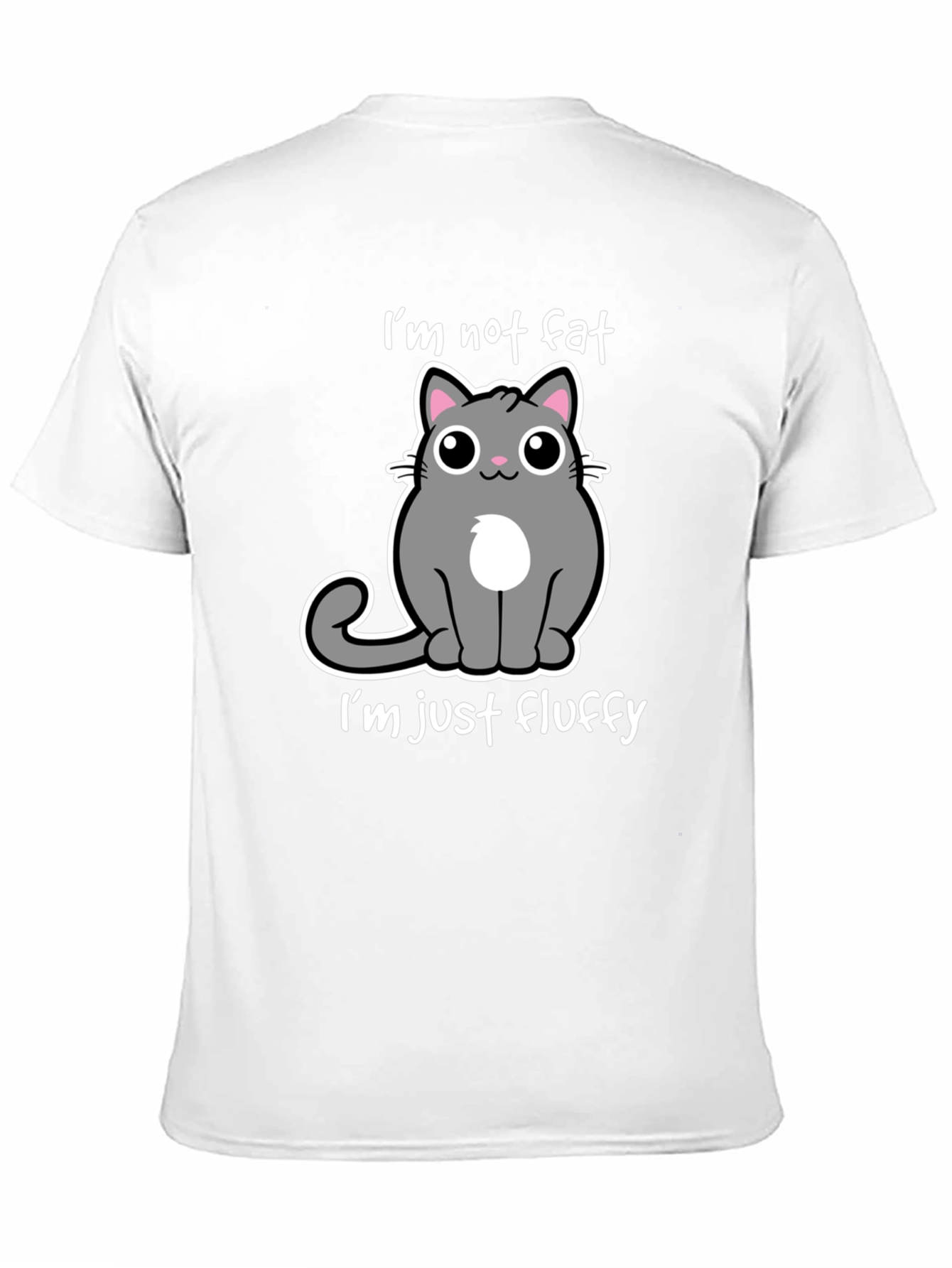 Black I'm Not Fat, I'm Just Fluffy - Cat T-Shirt view 11