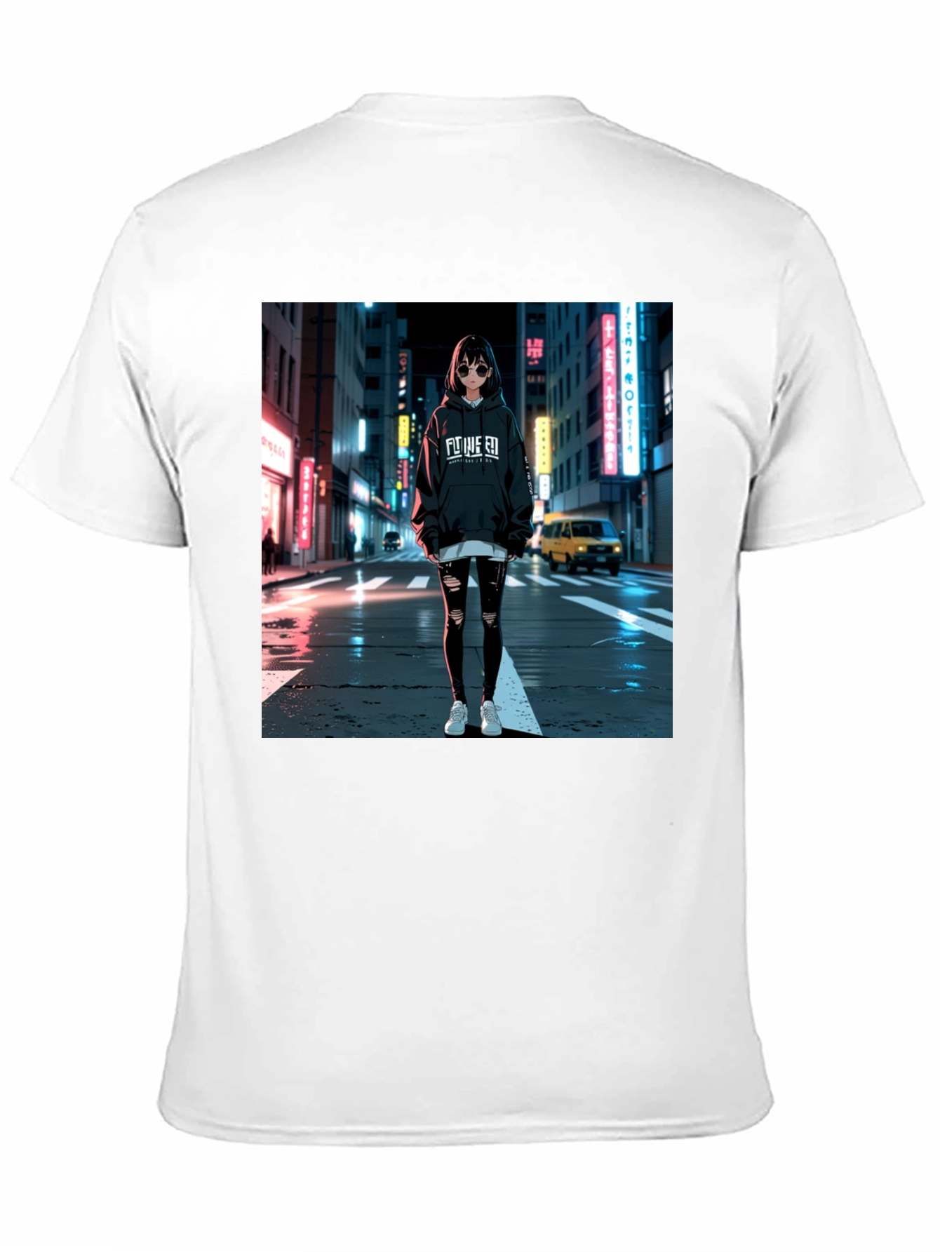 Black Anime Girl Graphic Black T-Shirt view 11