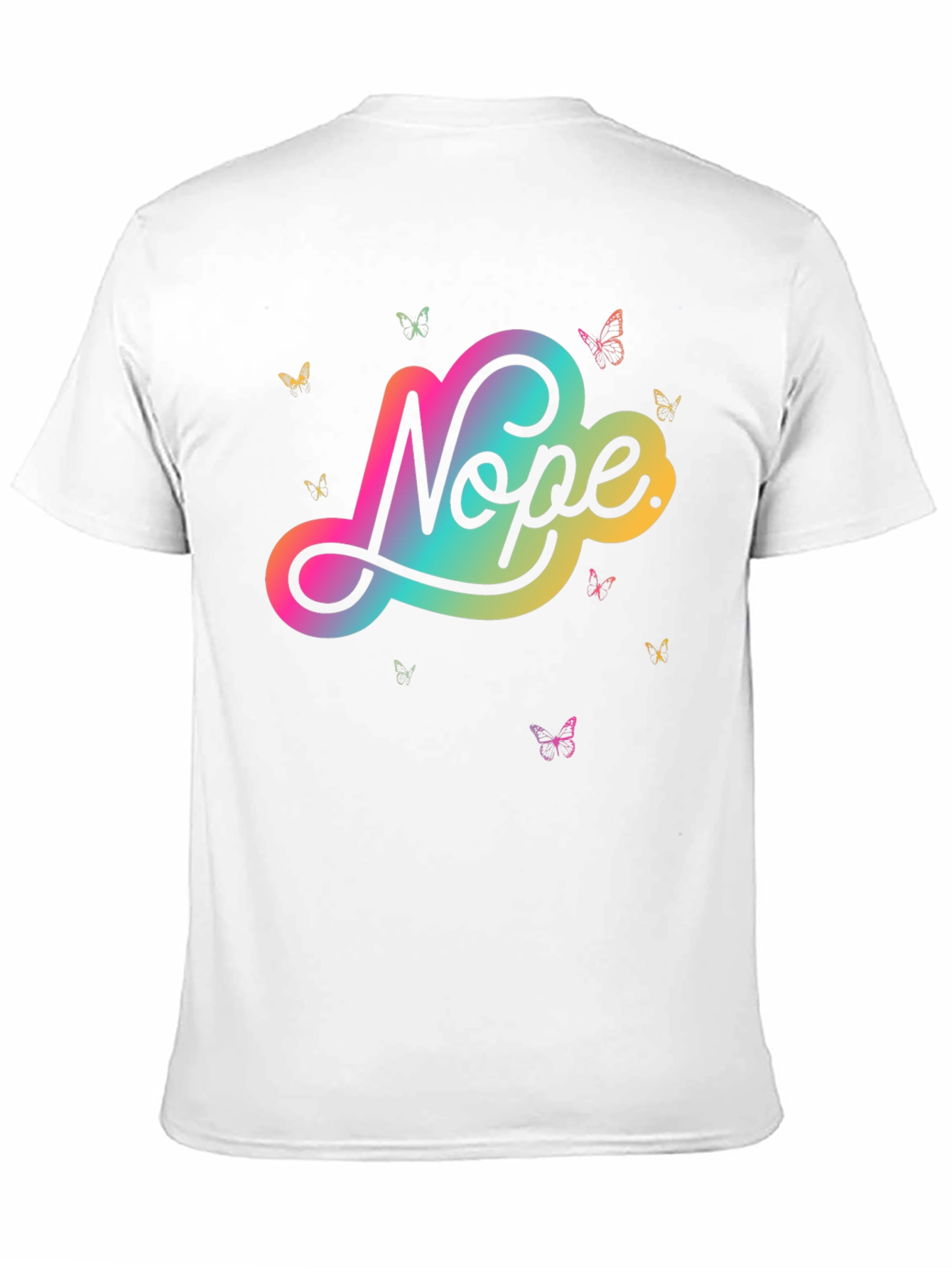 Black Nope Butterfly Graphic Tee - Modern Casual Style view 11