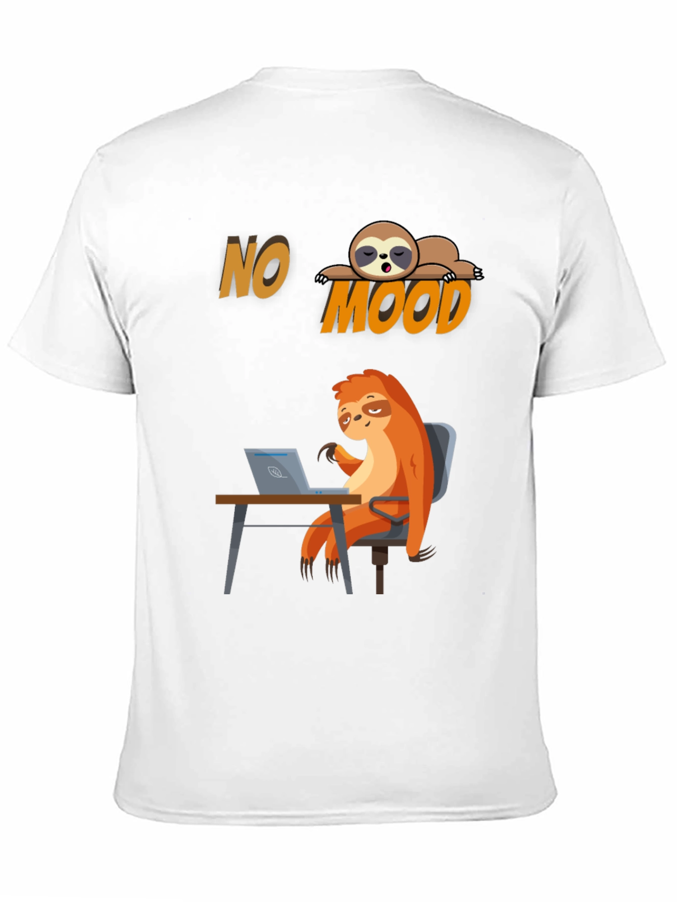 Black No Mood Sloth Graphic Tee - Relaxed & Funny view 11