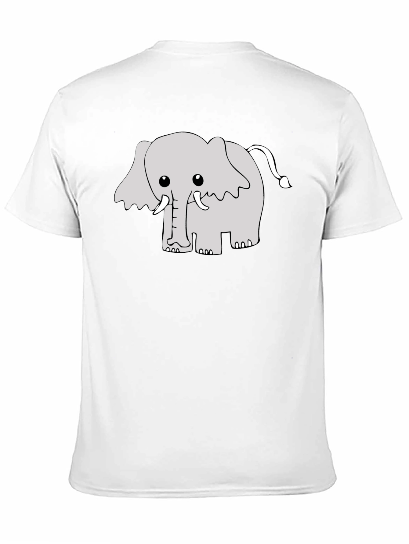 Black Cute Cartoon Elephant Graphic Tee - Black view 11