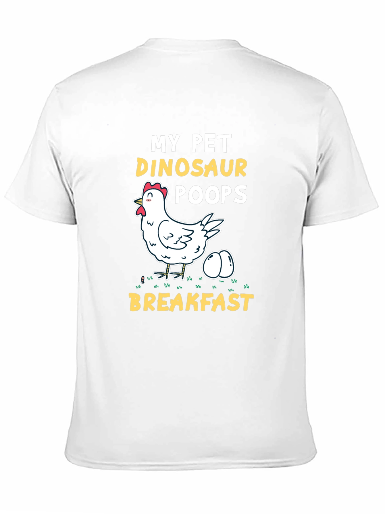 Black My Pet Dinosaur Chicken T-Shirt - Novelty Breakfast Tee view 11