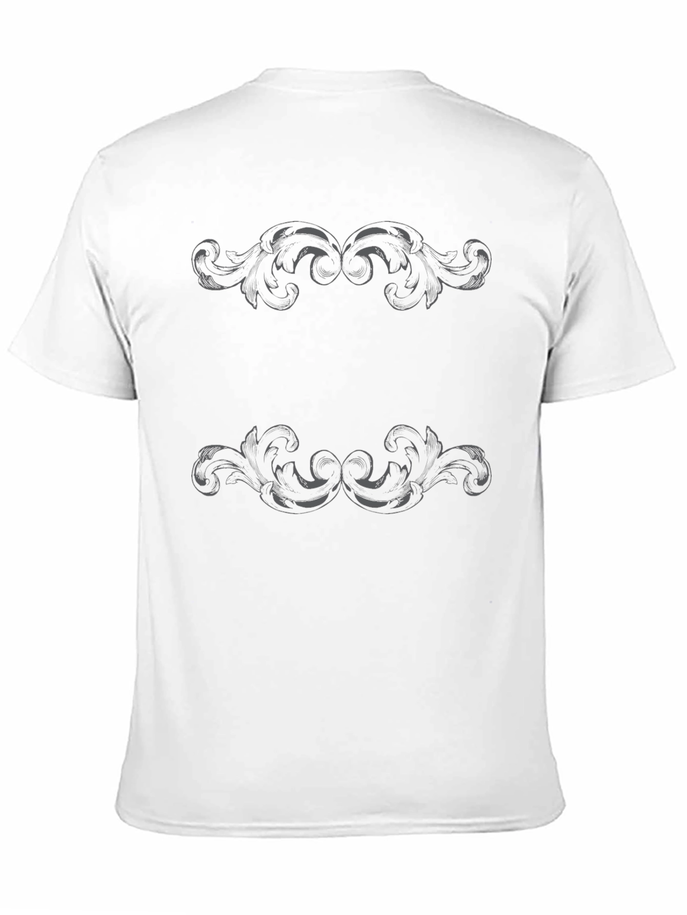 Black Ornate Scrollwork Black T-Shirt view 11