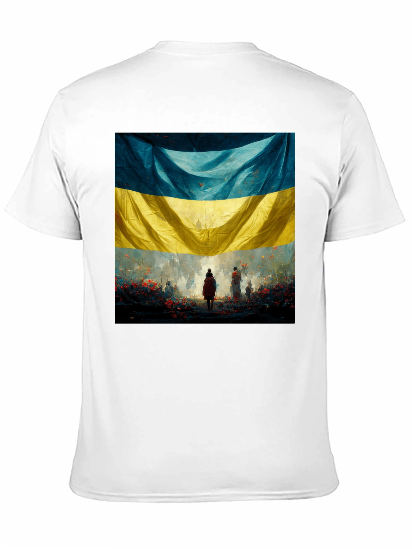 Black Ukraine Flag Art Graphic T-Shirt view 11