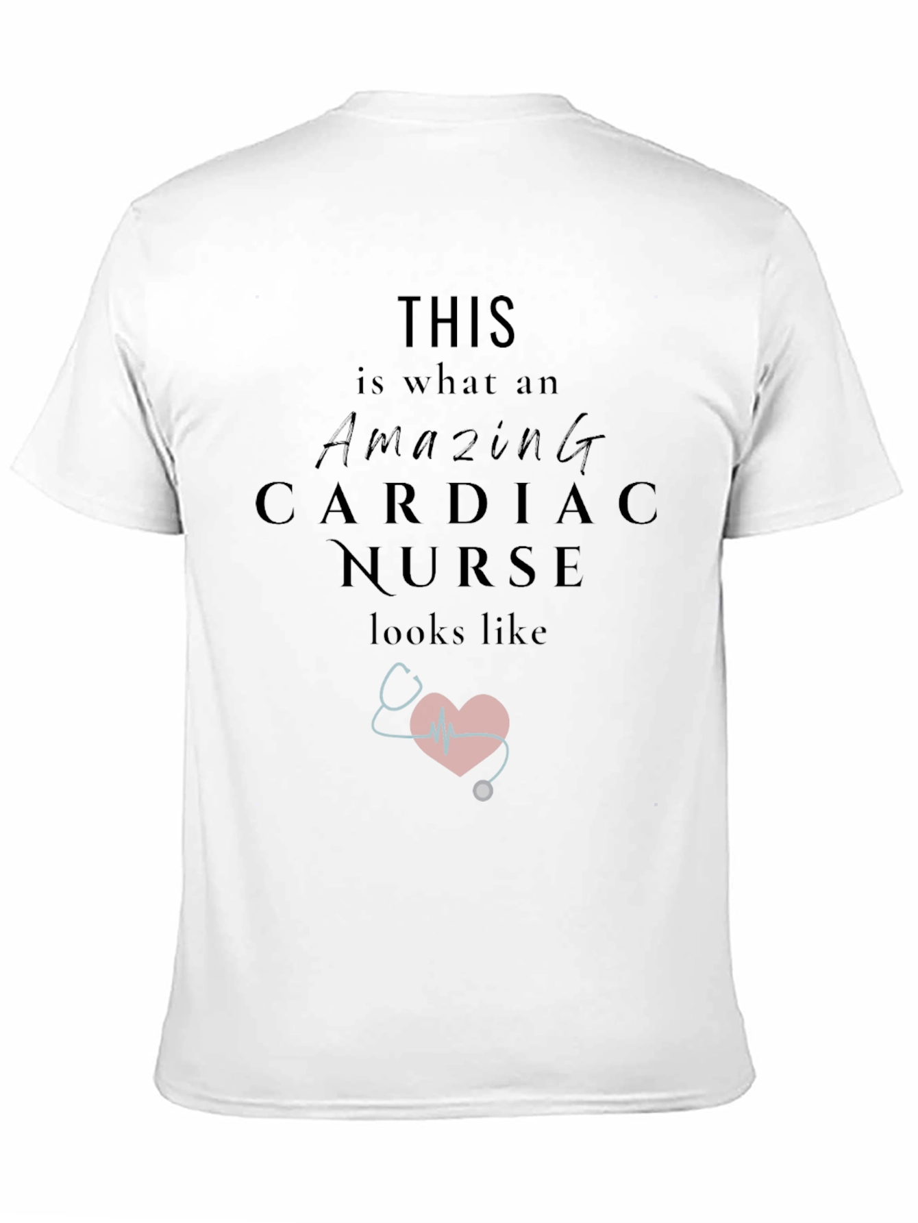 Black Amazing Cardiac Nurse Graphic T-Shirt view 11