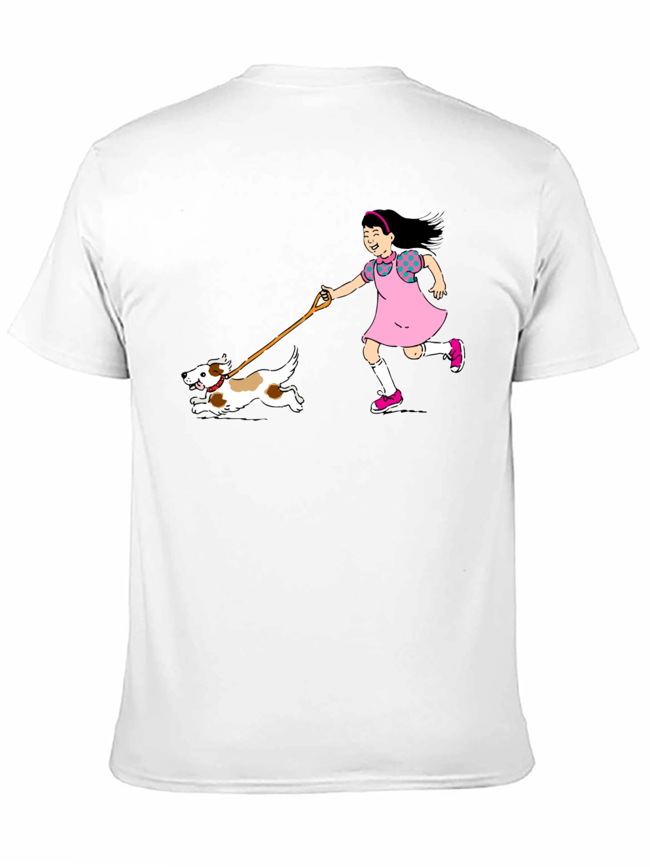 Black Girl & Dog T-Shirt - Black Cotton Graphic Tee view 11