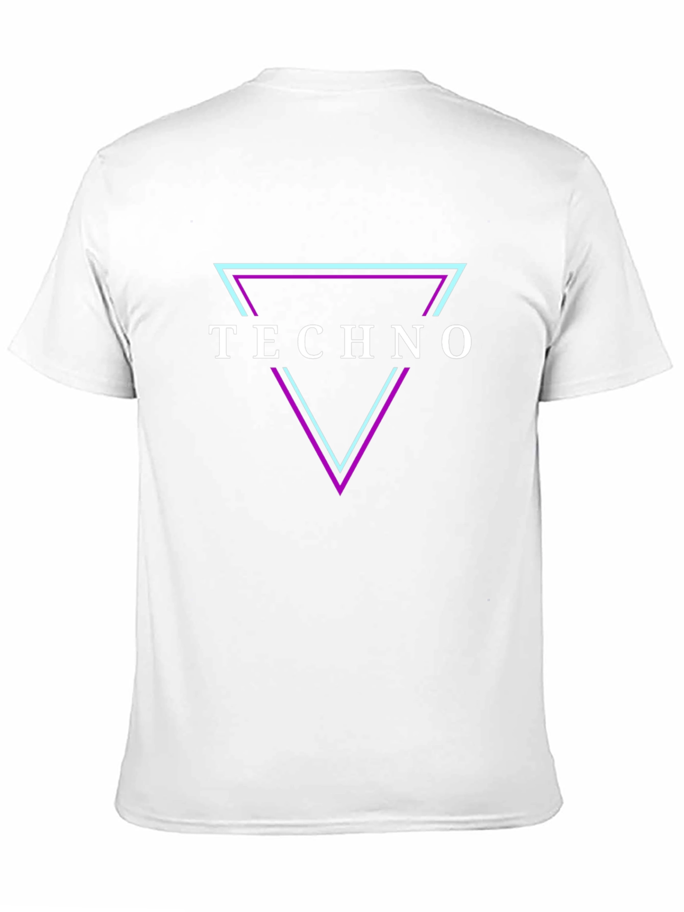 Black Techno T-Shirt: Triangle Design - Black Cotton Tee view 11