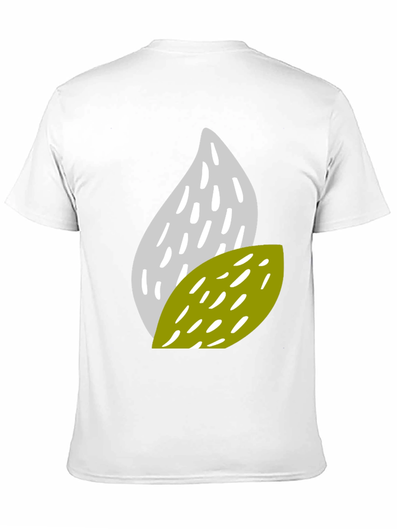 Black Abstract Leaf Pattern Black T-Shirt view 11