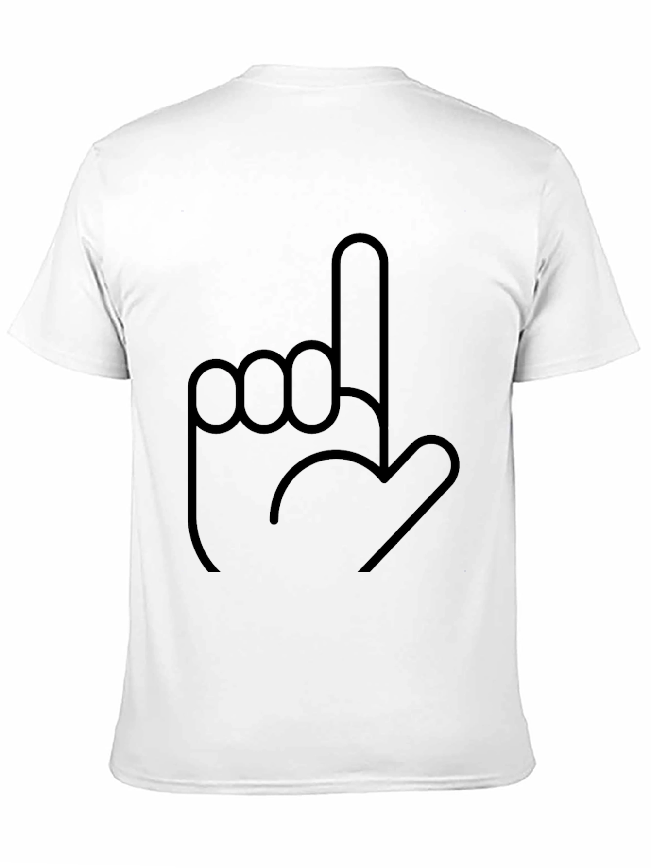 Black Novelty Black T-Shirt with Finger Icon view 11
