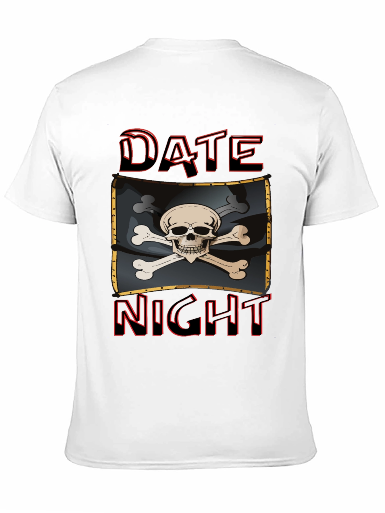 Black Date Night Skull and Crossbones Graphic T-Shirt view 11