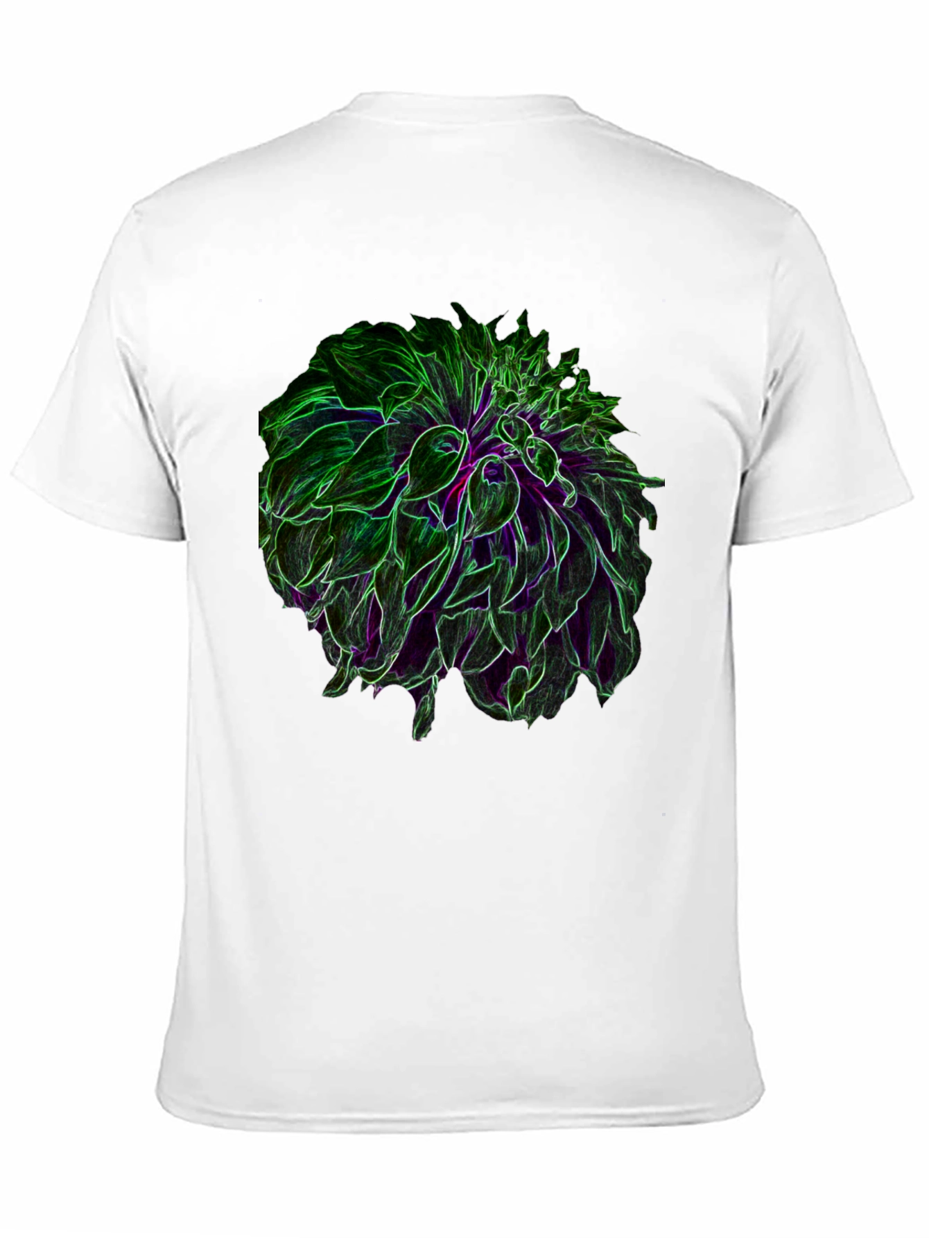 Black Neon Floral Graphic Black T-Shirt view 11