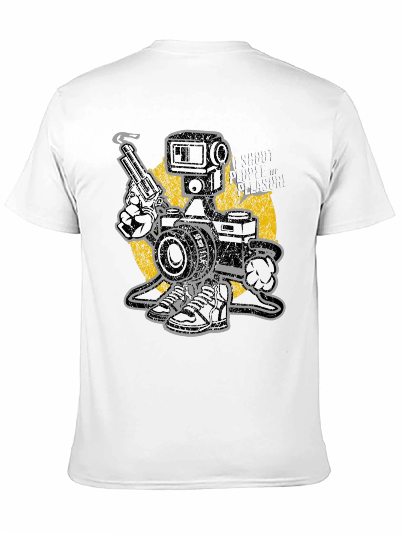 Black Retro Camera Robot T-Shirt - Shoot for Pleasure view 11