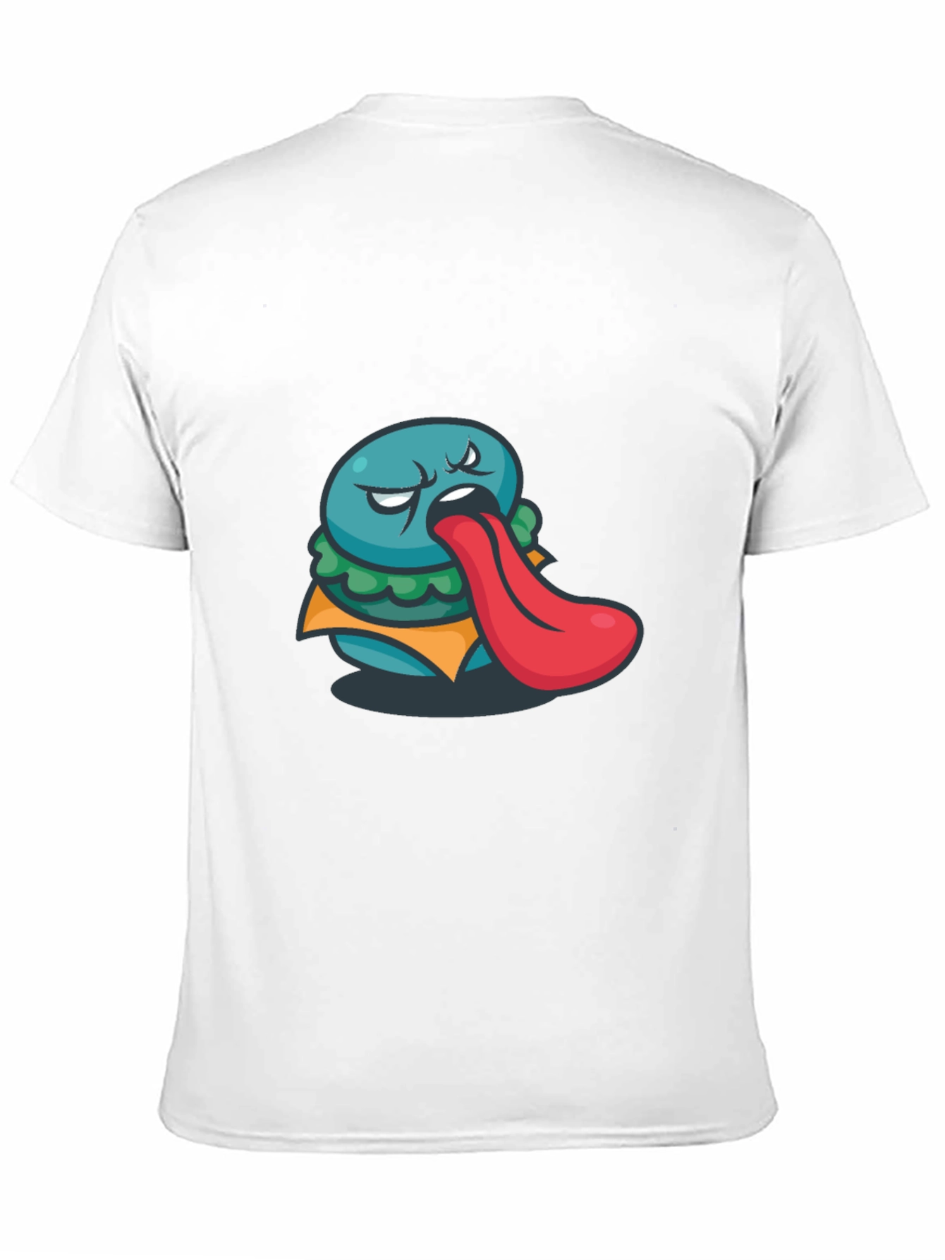 Black Funny Burger Tongue Graphic Black T-Shirt view 11