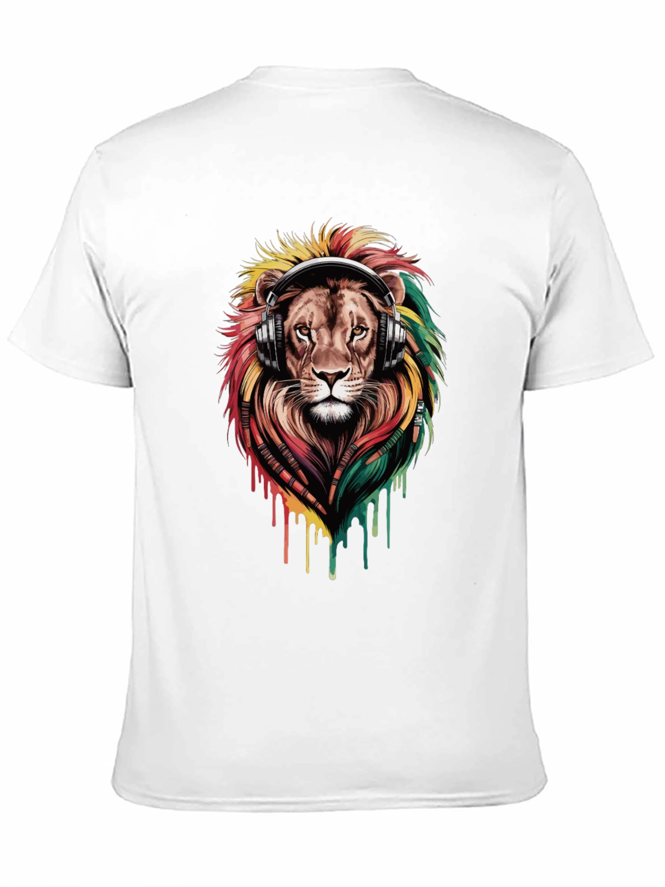Black Lion Headphones Graphic Tee - Black view 11