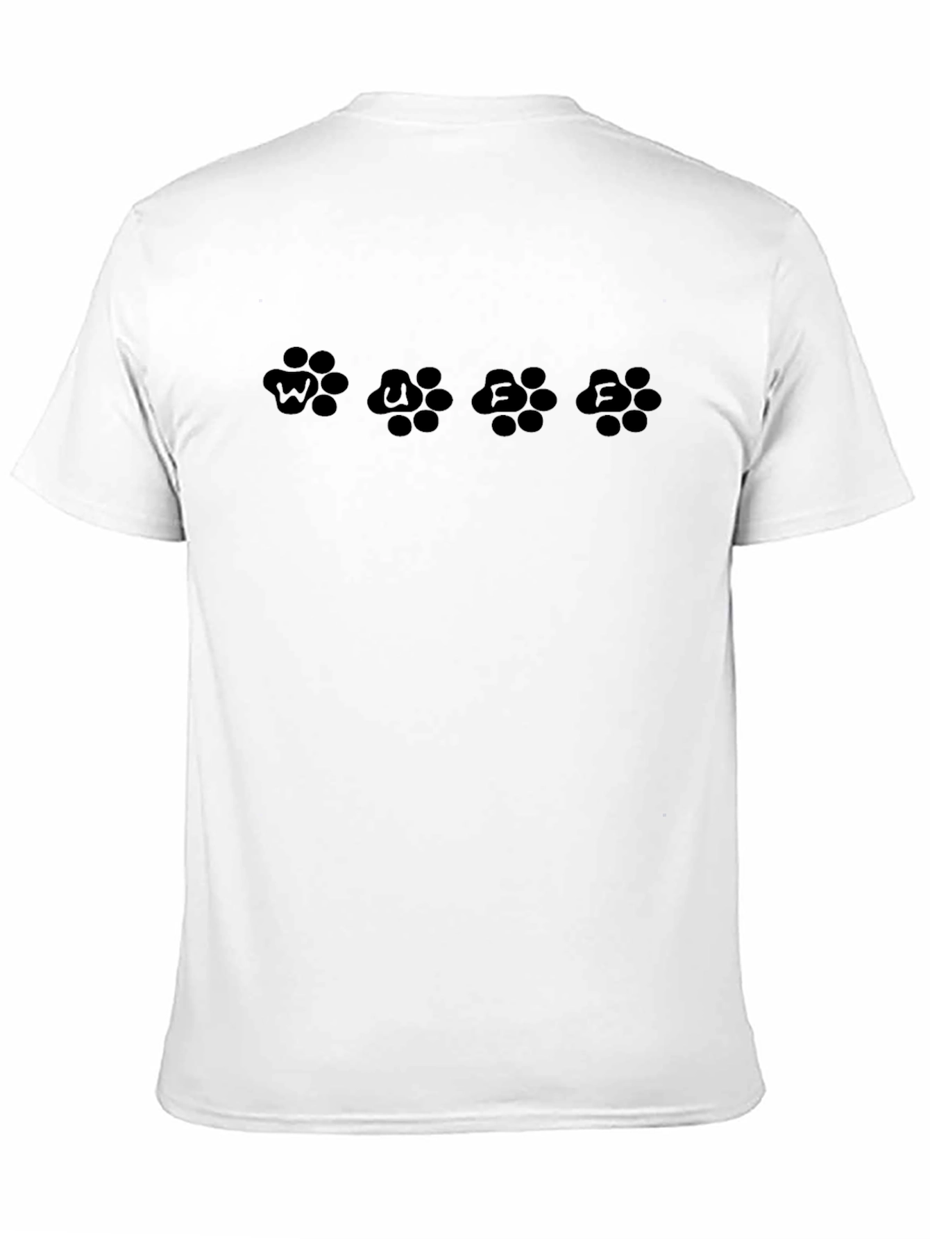 Black Men's Black T-Shirt with Novelty Paw Print Graphic view 11