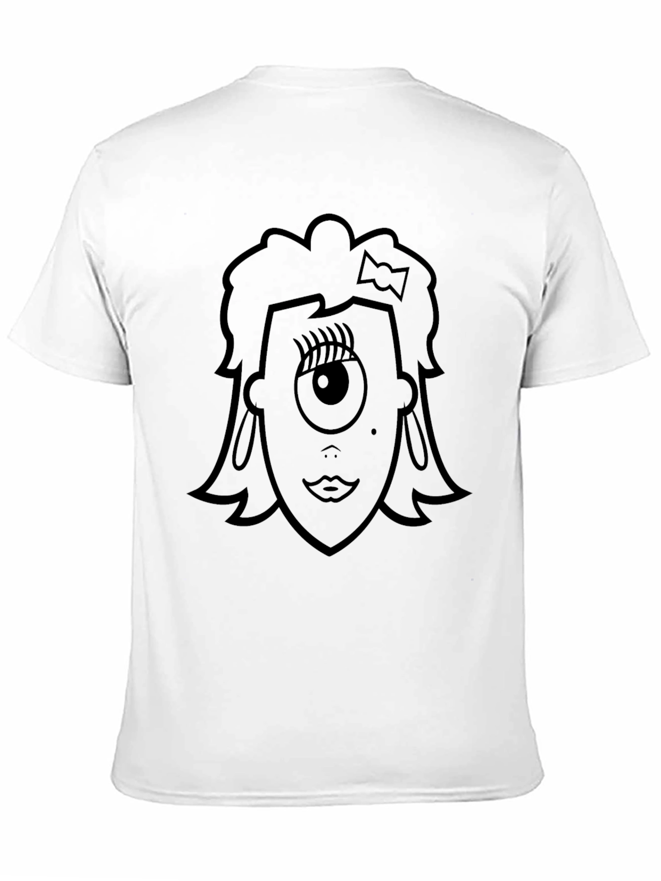 Black One-Eyed Girl Graphic T-Shirt - Black Cotton Tee view 11