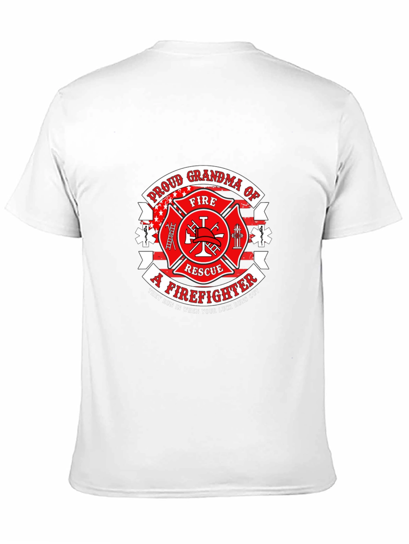 Black Proud Grandma Firefighter T-Shirt view 11