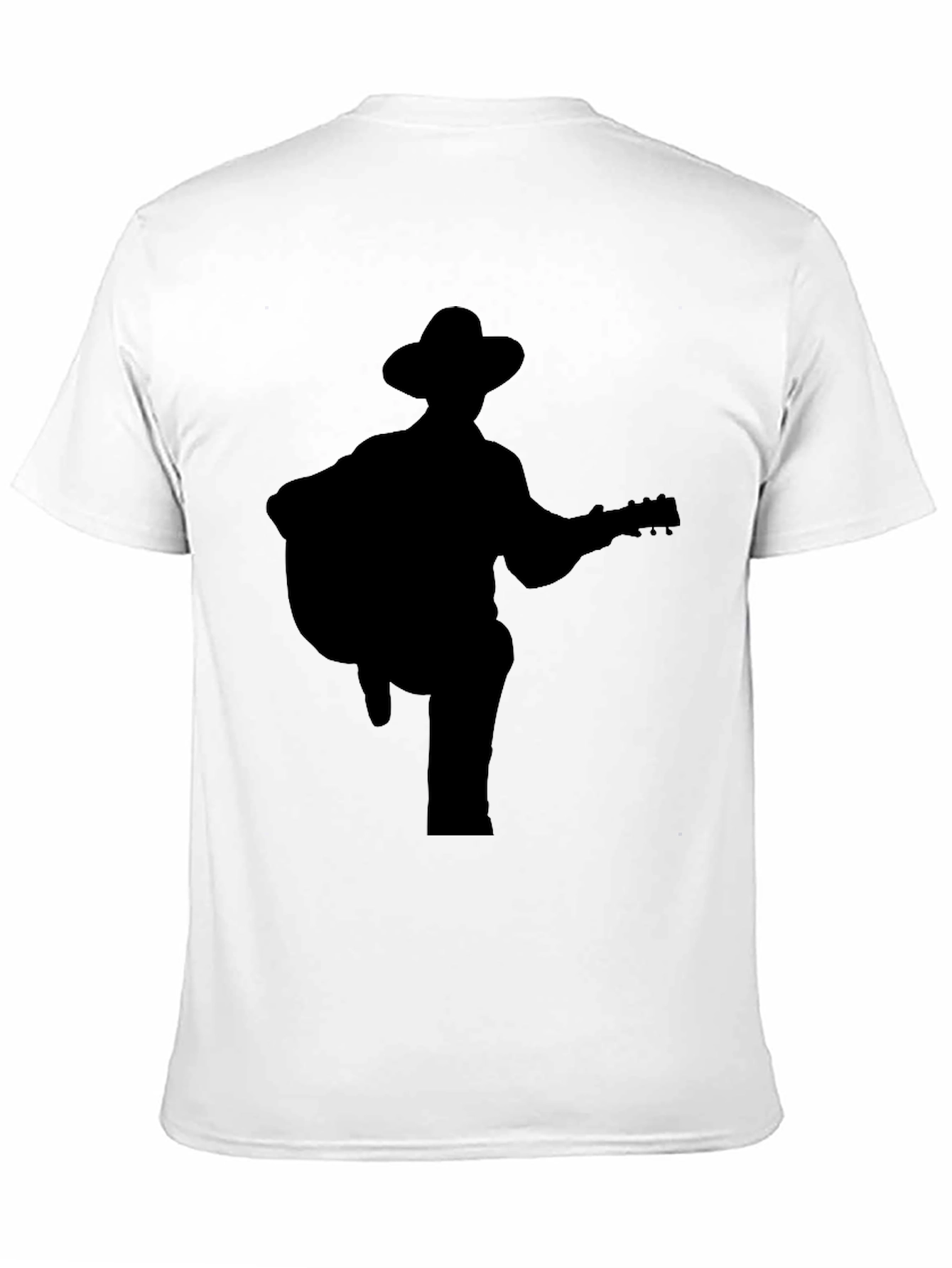Black Guitar Player Silhouette Tee view 11
