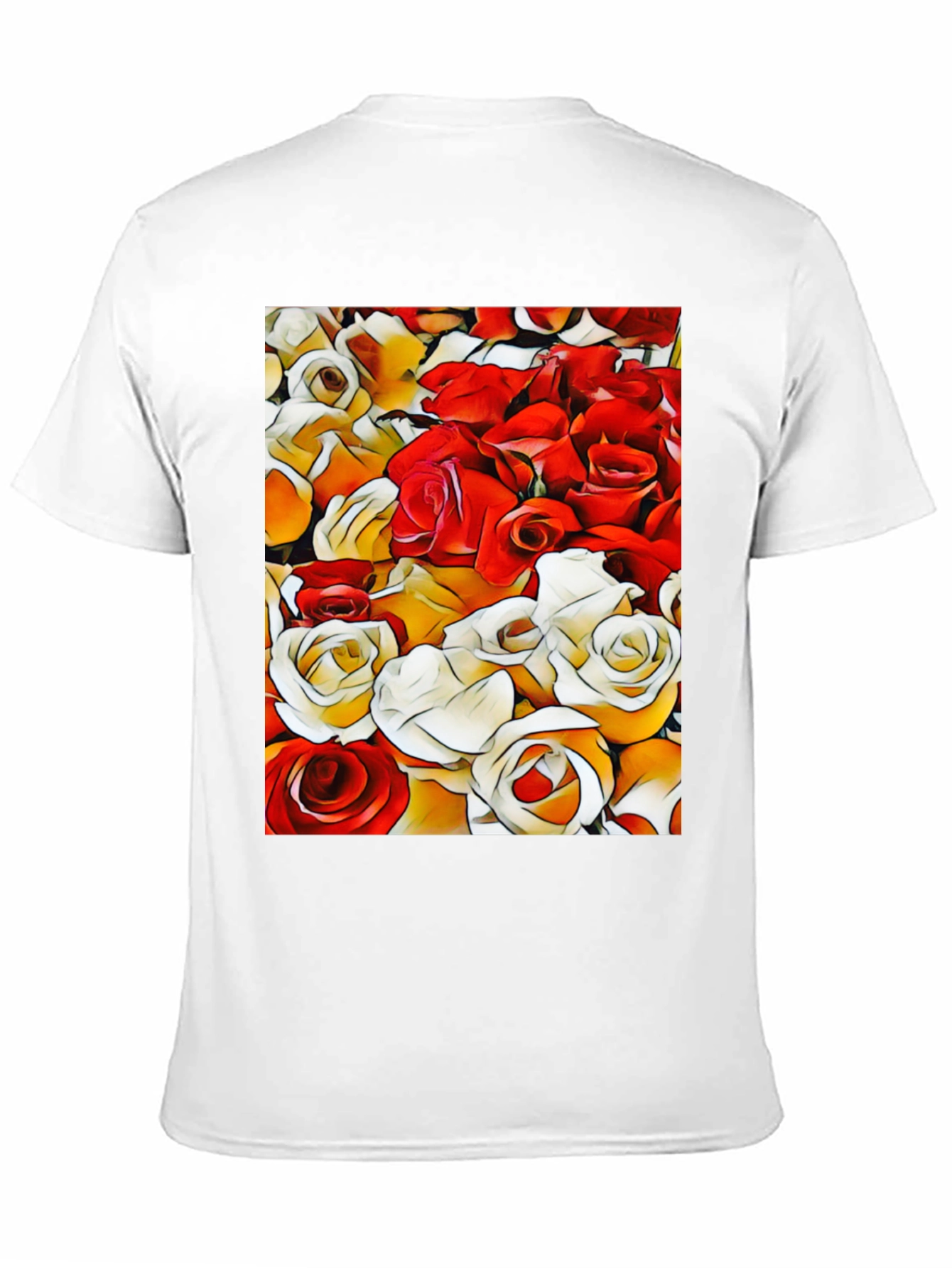 Black Floral Pattern T-Shirt view 11