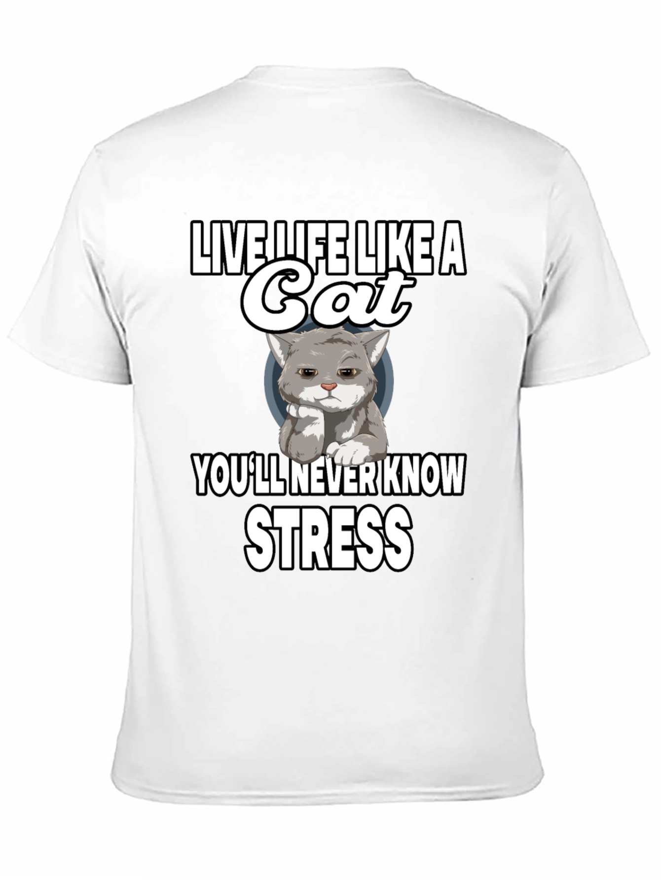 Black Live Life Like a Cat Graphic T-Shirt view 11