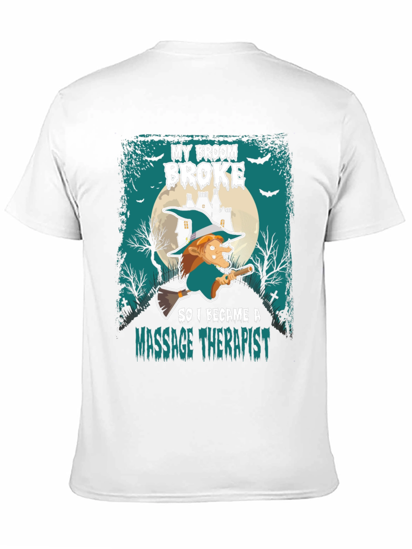 Black Funny Halloween Witch Massage Therapist T-Shirt view 11