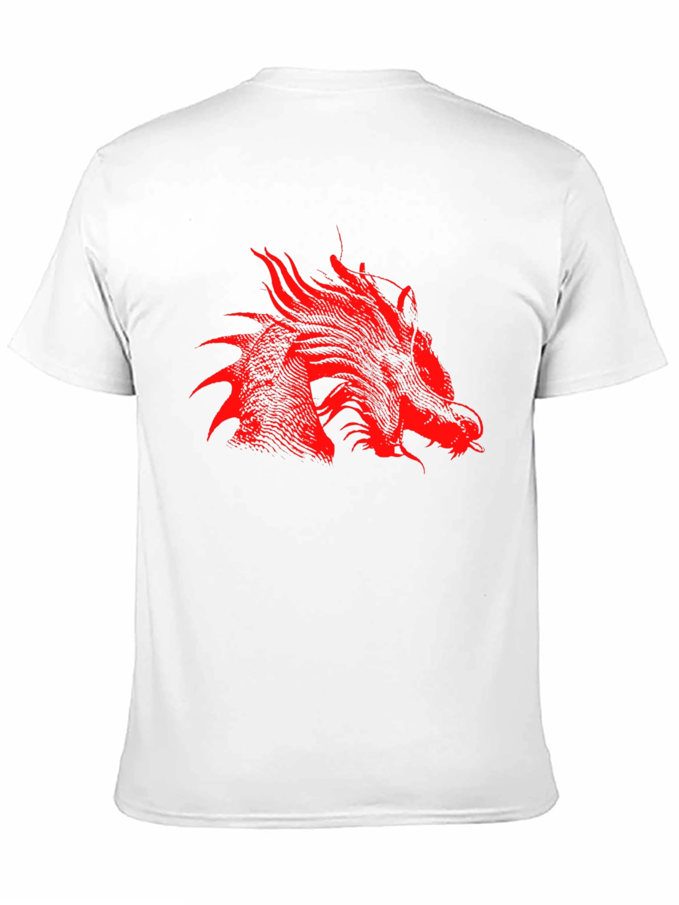 Black Red Dragon Print Black T-Shirt view 11