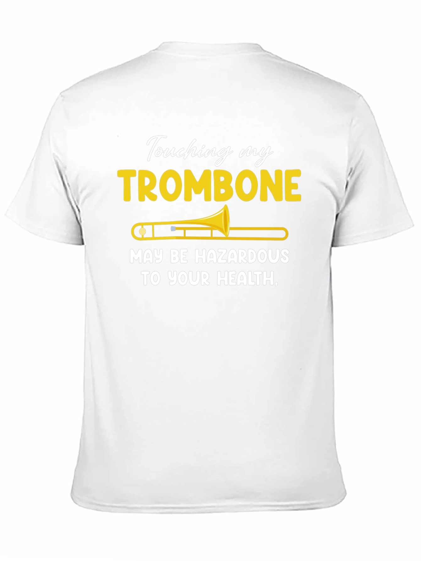 Black Trombone Humor T-Shirt - "Hazardous to Your Health" view 11