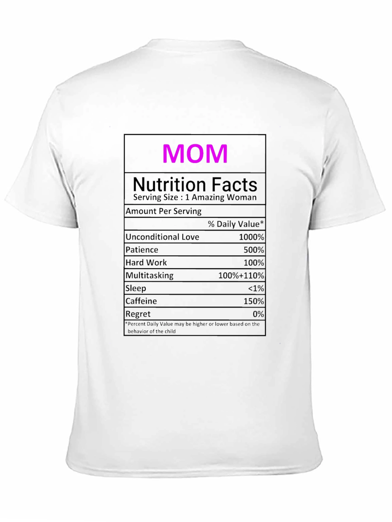 Black Mom Nutrition Facts Graphic T-Shirt - Novelty Tee view 11