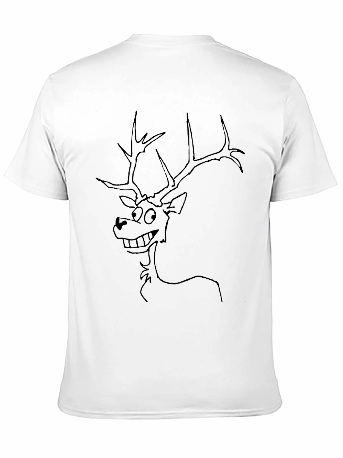 Black Funny Deer Graphic Tee - Black Crew Neck T-Shirt view 11