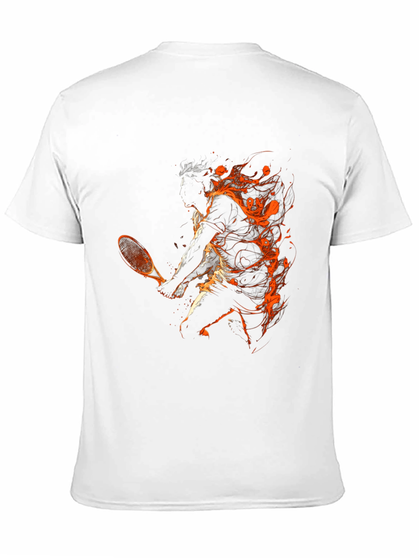 Black Tennis Flame Graphic T-Shirt - Black view 11