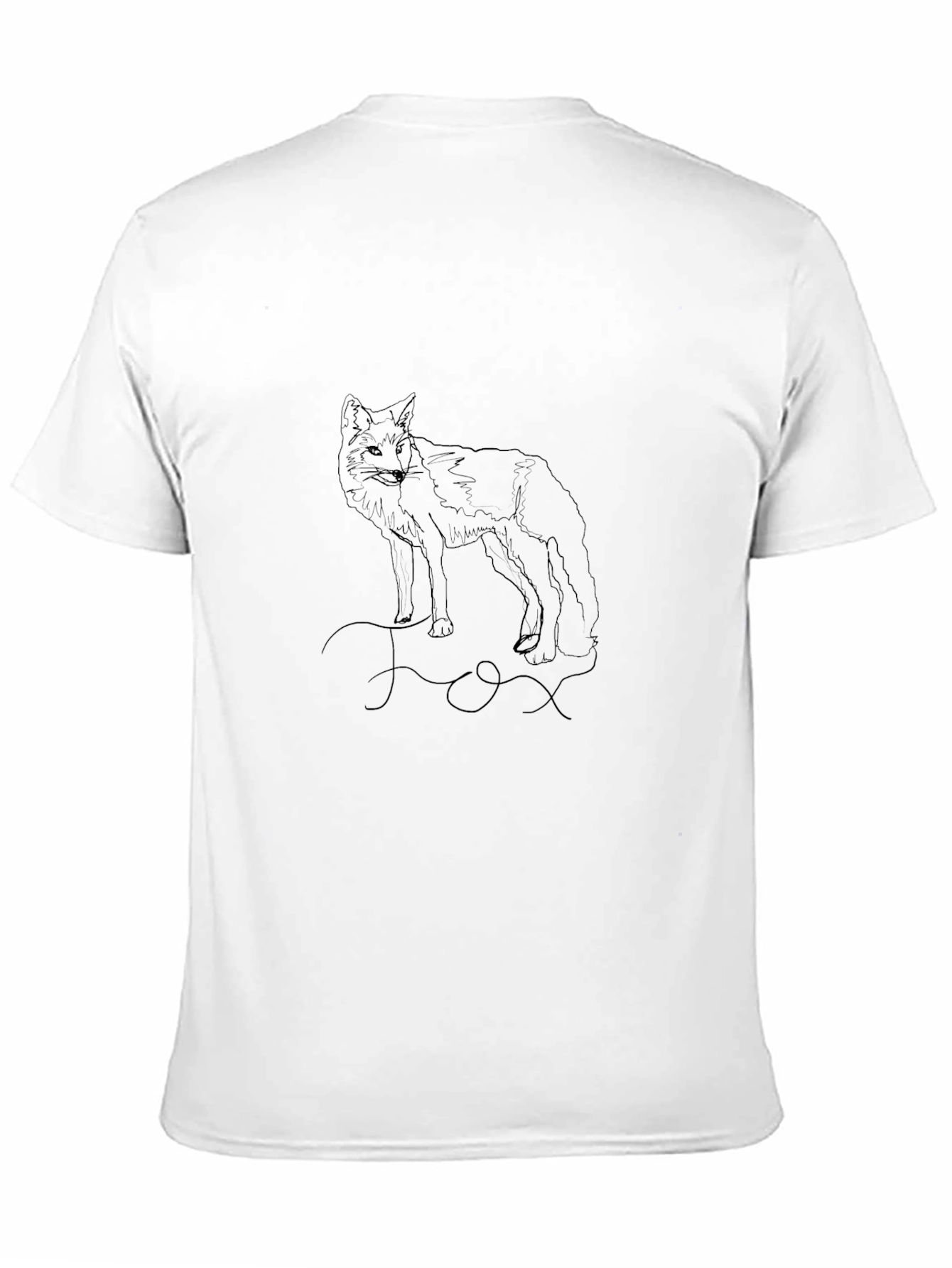 Black Fox Line Art Graphic Tee - Unisex Black T-Shirt view 11