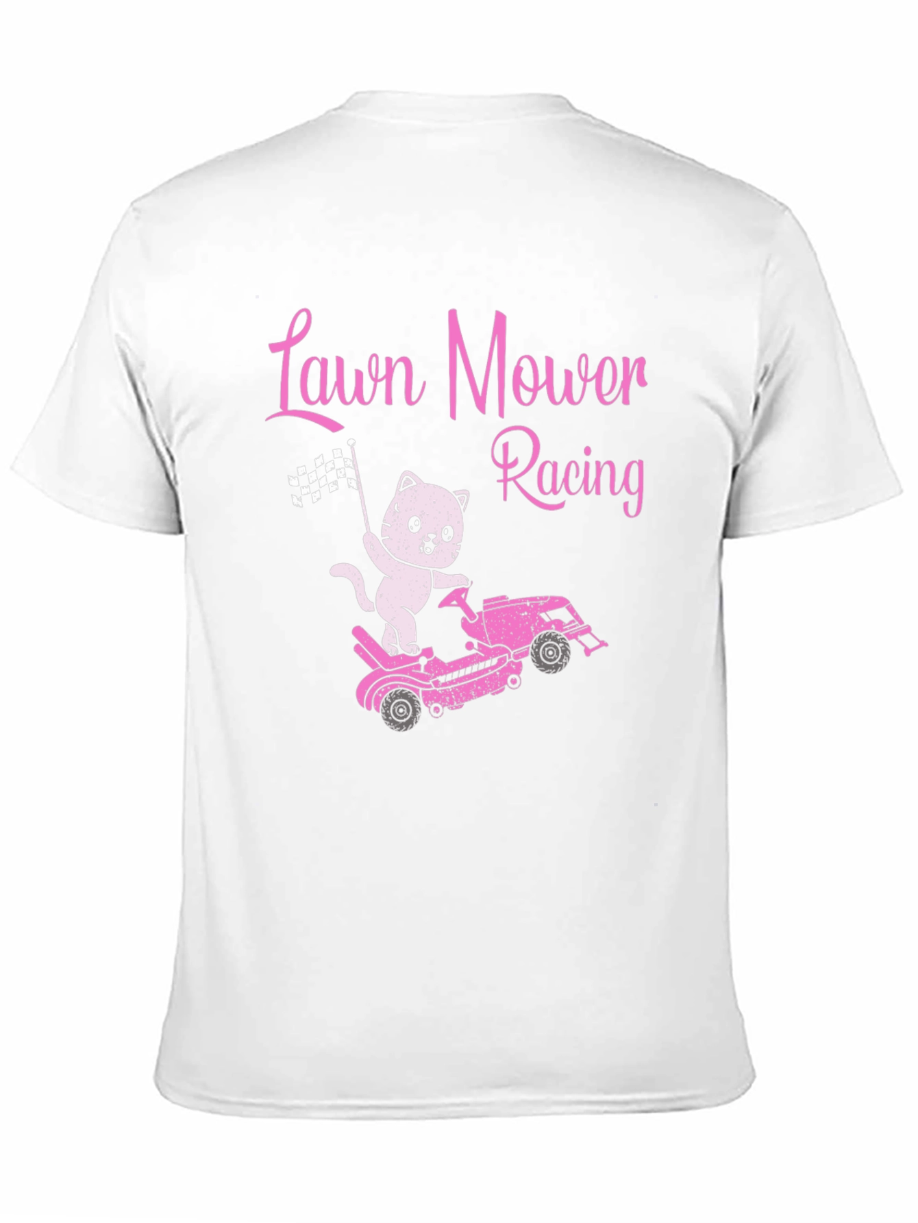 Black Lawn Mower Racing Cat T-Shirt - Fun Graphic Tee view 11