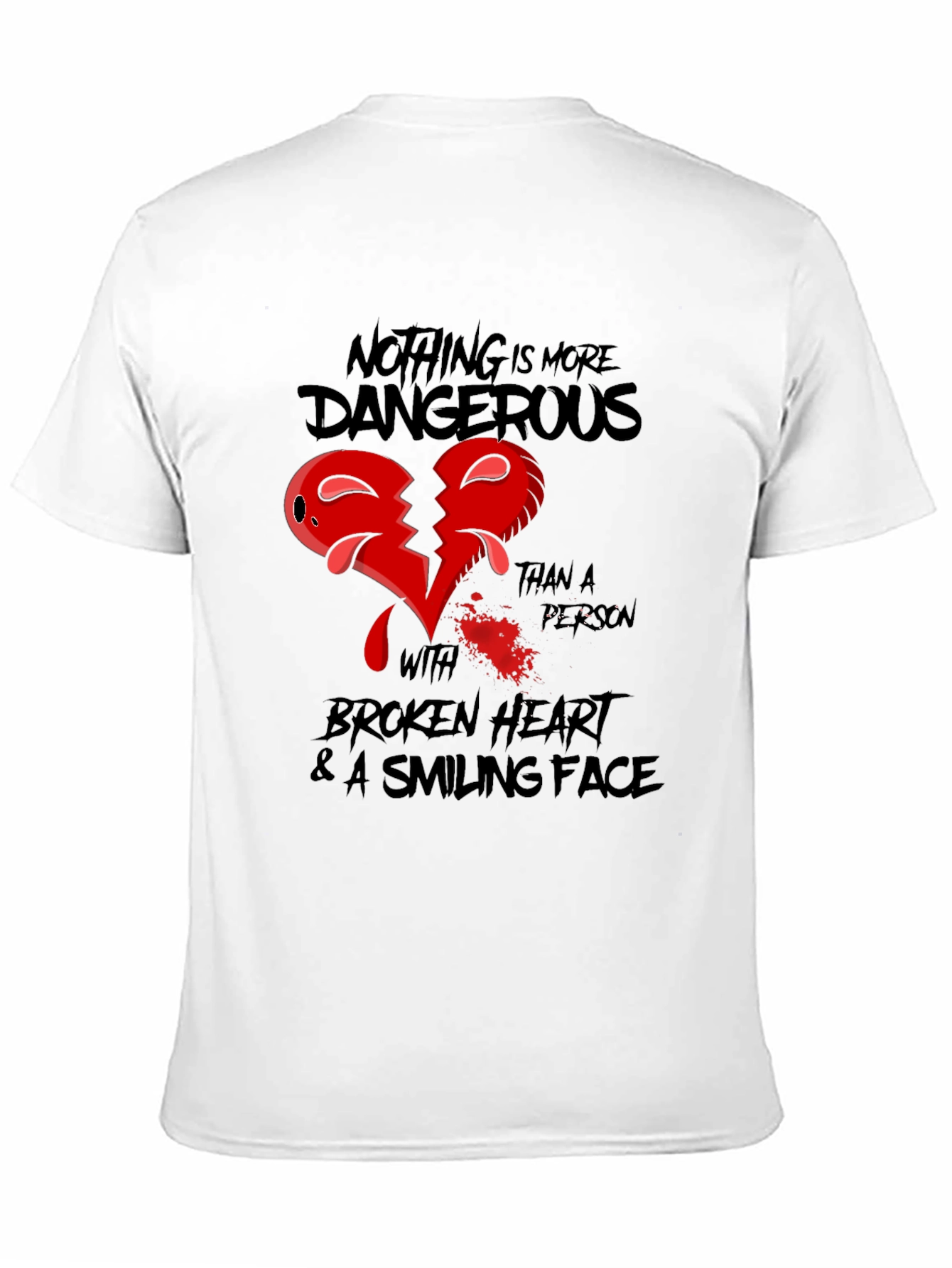 Black Dangerous Heart Graphic T-Shirt view 11