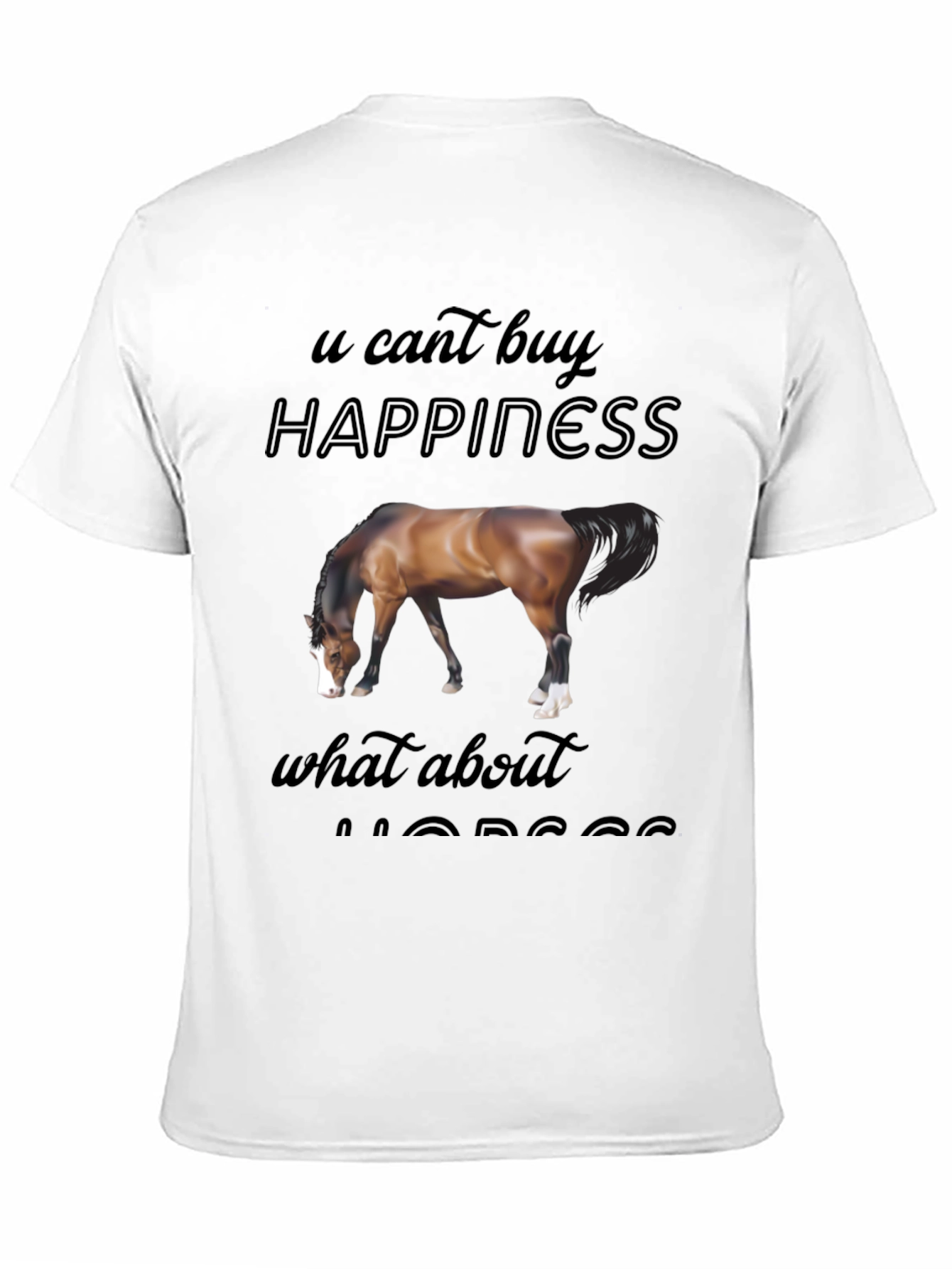 Black Horse Lover T-Shirt: Can't Buy Happiness? What About Horses? view 11